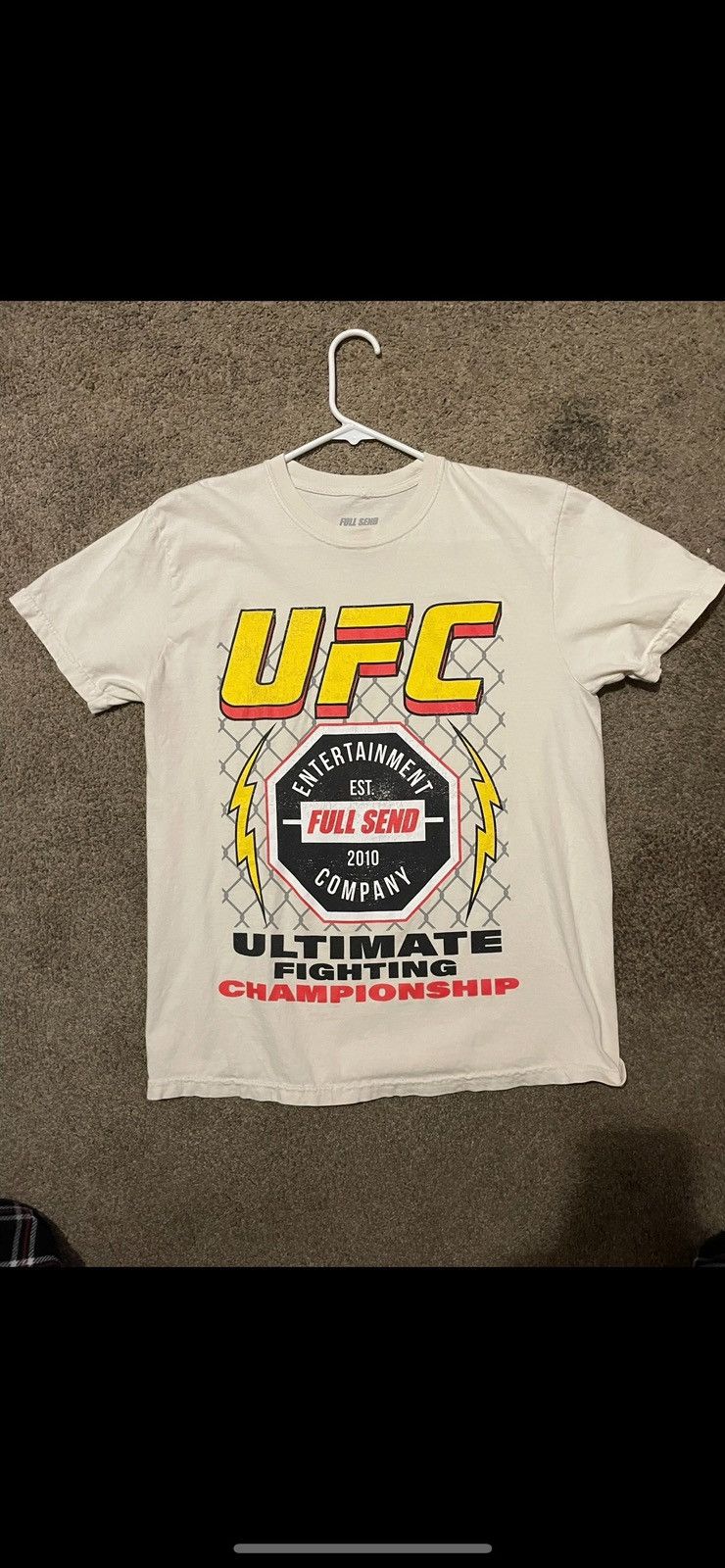 Full Send Cream UFC Full Send tee Size US M / EU 48-50 / 2 - 1 Thumbnail