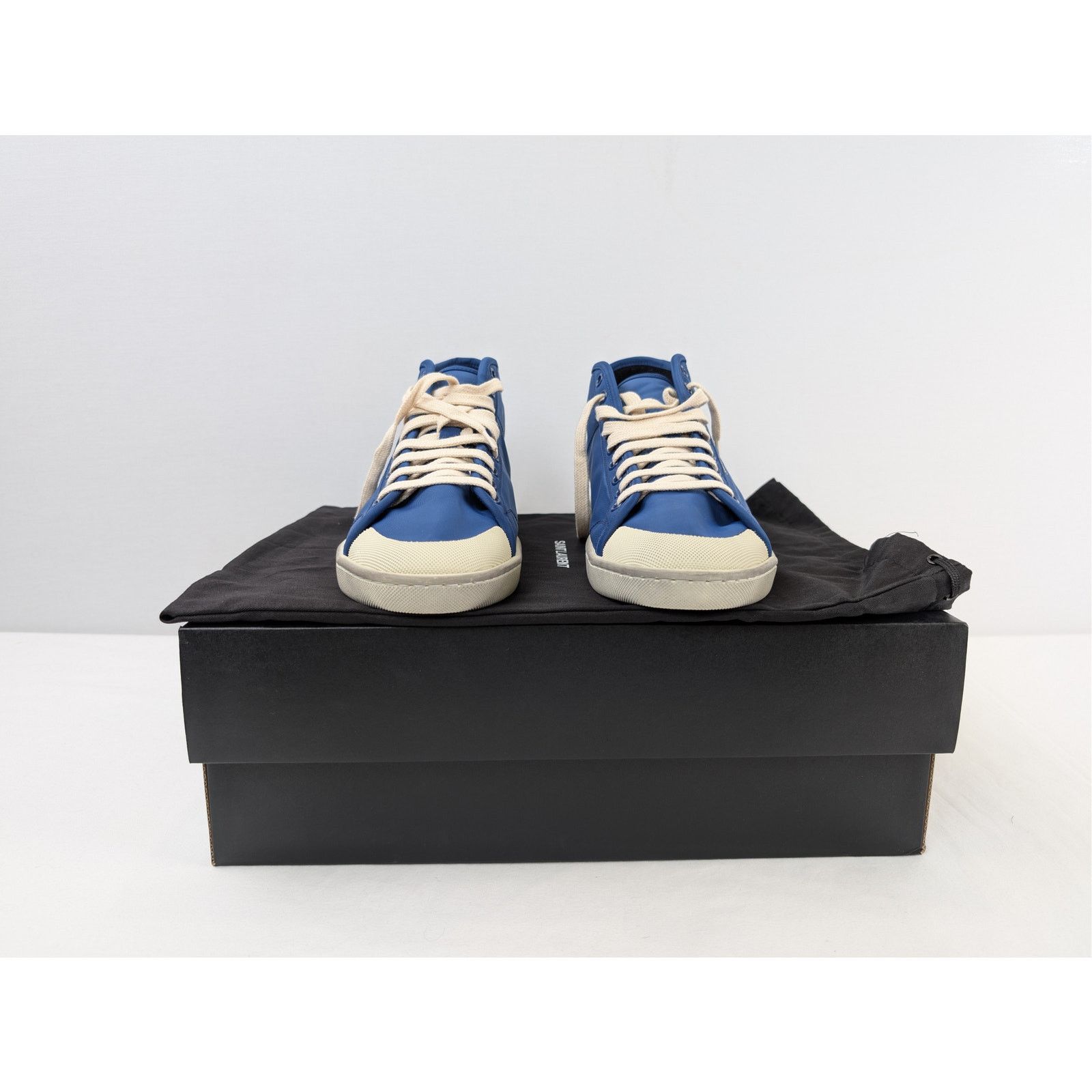Saint Laurent Paris o1rshd1 Court Classic SL/39 mid-top sneakers in blue nylon Size US 9 / EU 42 - 16 Thumbnail
