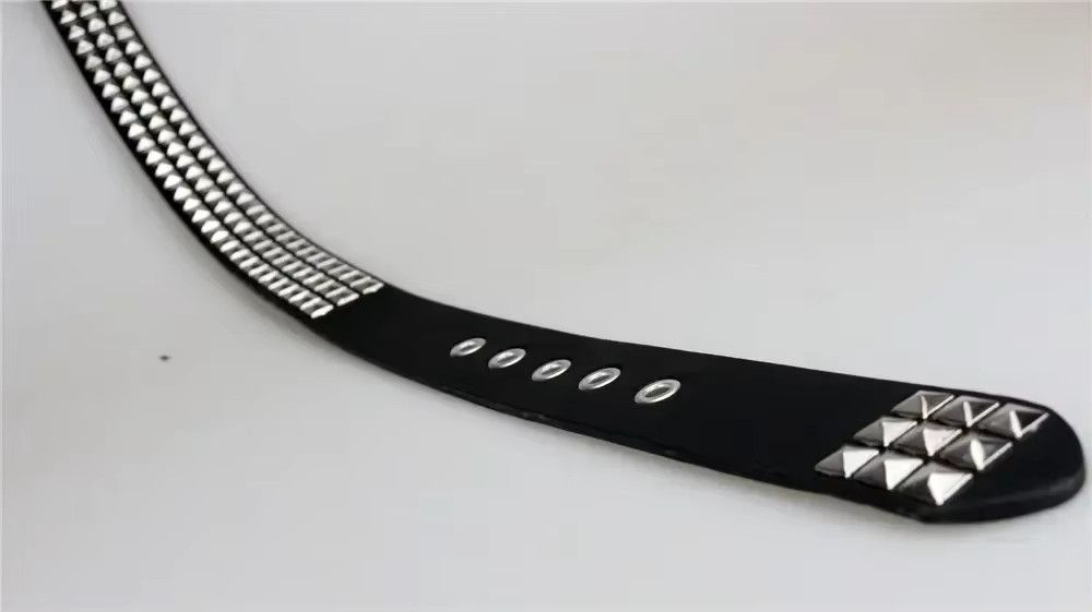 Jewelry Square Bead Rivet Belt Metal Pyramid Belt Size ONE SIZE - 4 Thumbnail