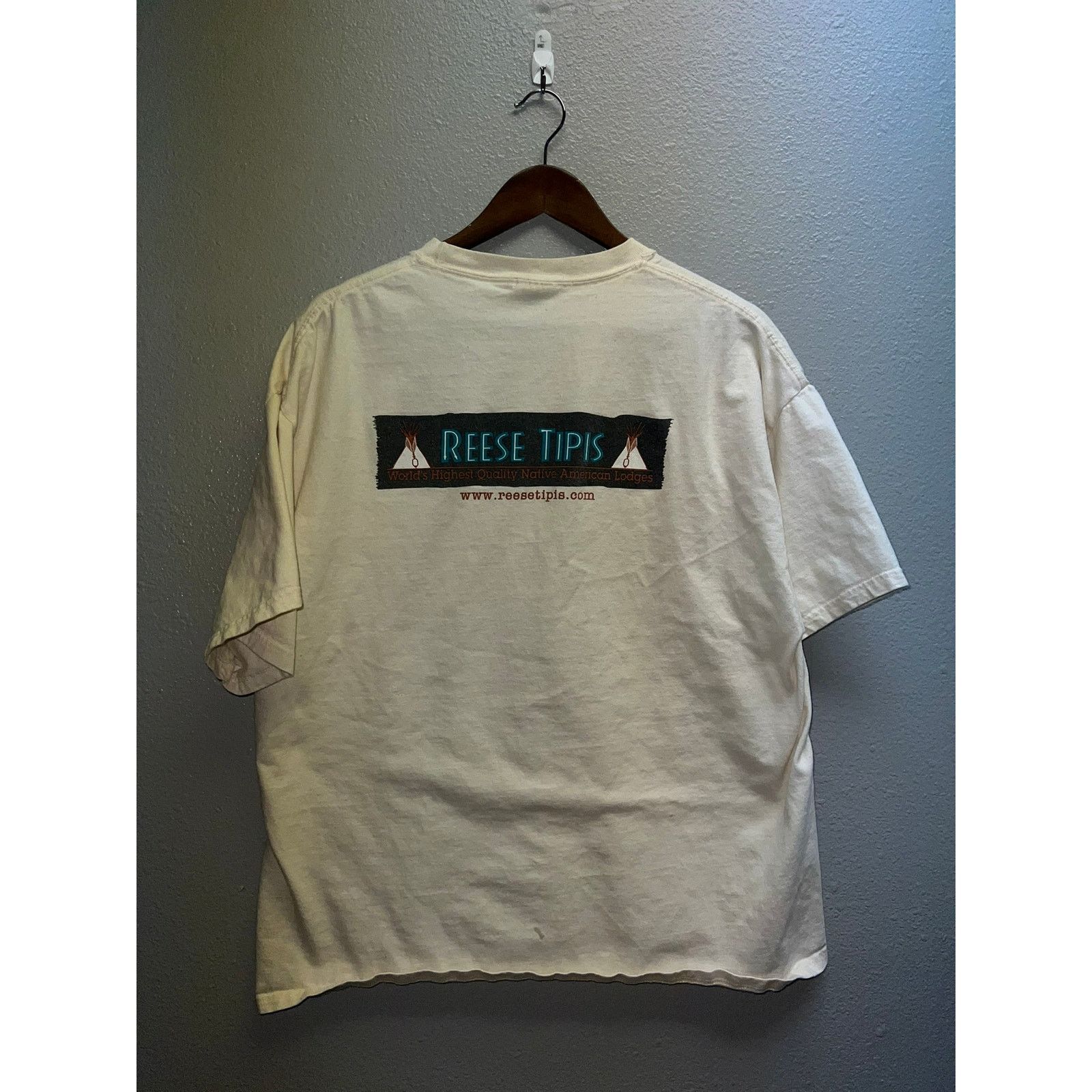 Hanes Vintage Native American Shirt Reese Tipis Teepee Stained Tee Size US XL / EU 56 / 4 - 7 Thumbnail