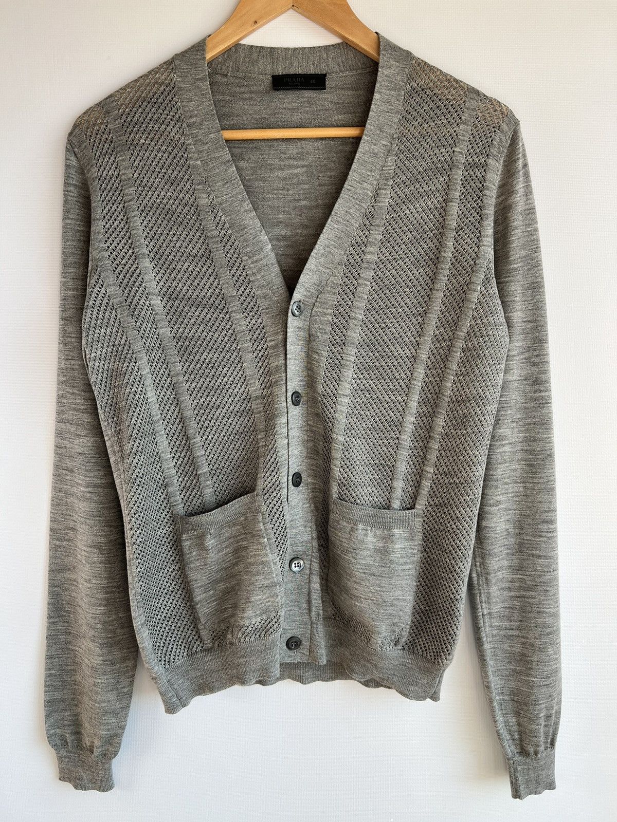 Prada Cable-Knit Button Up Cardigan (Knitwear) IFCHIC.COM