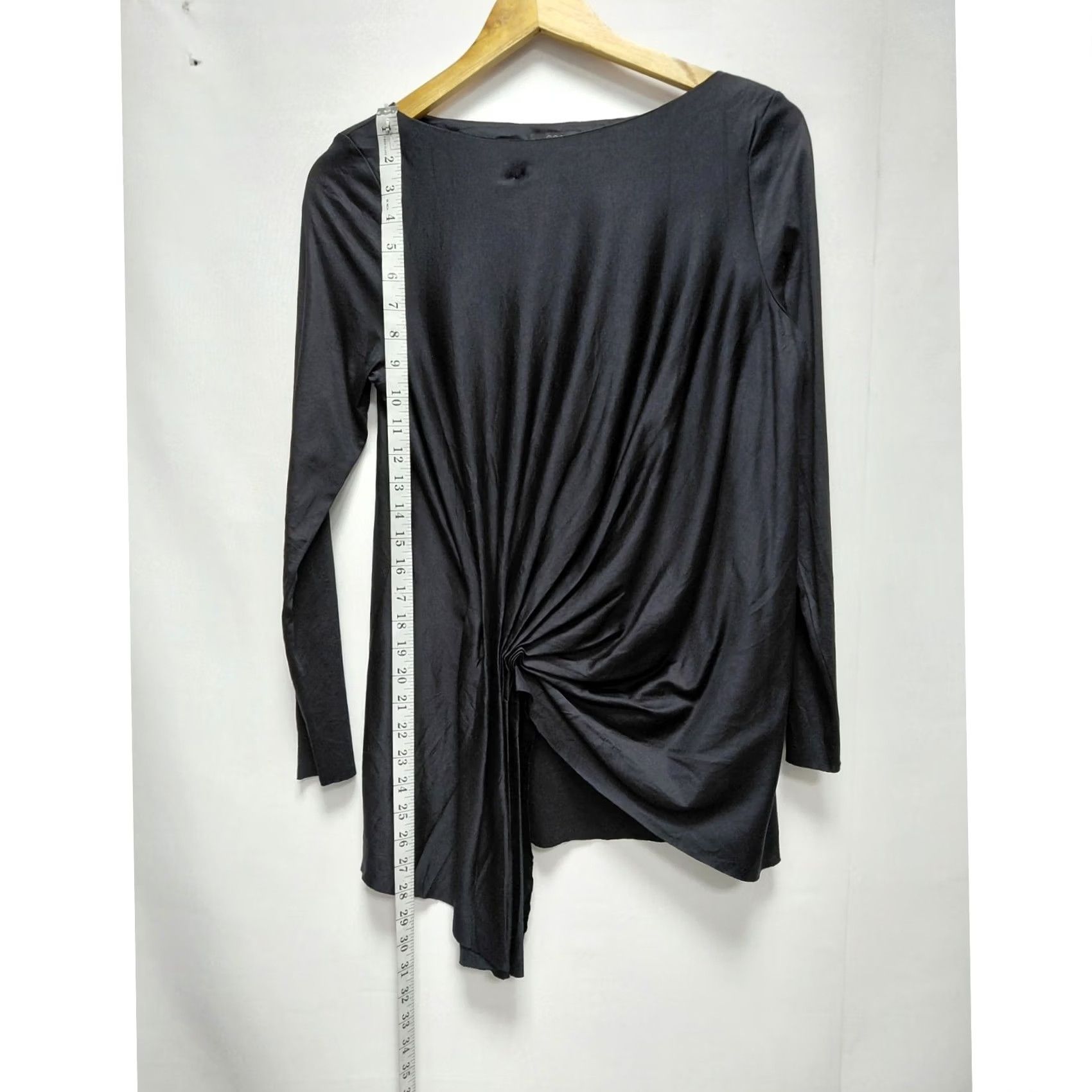 Cos COS Black Long Sleeve Top Solid Boat Neck Size S Size S / US 4 / IT 40 - 5 Thumbnail