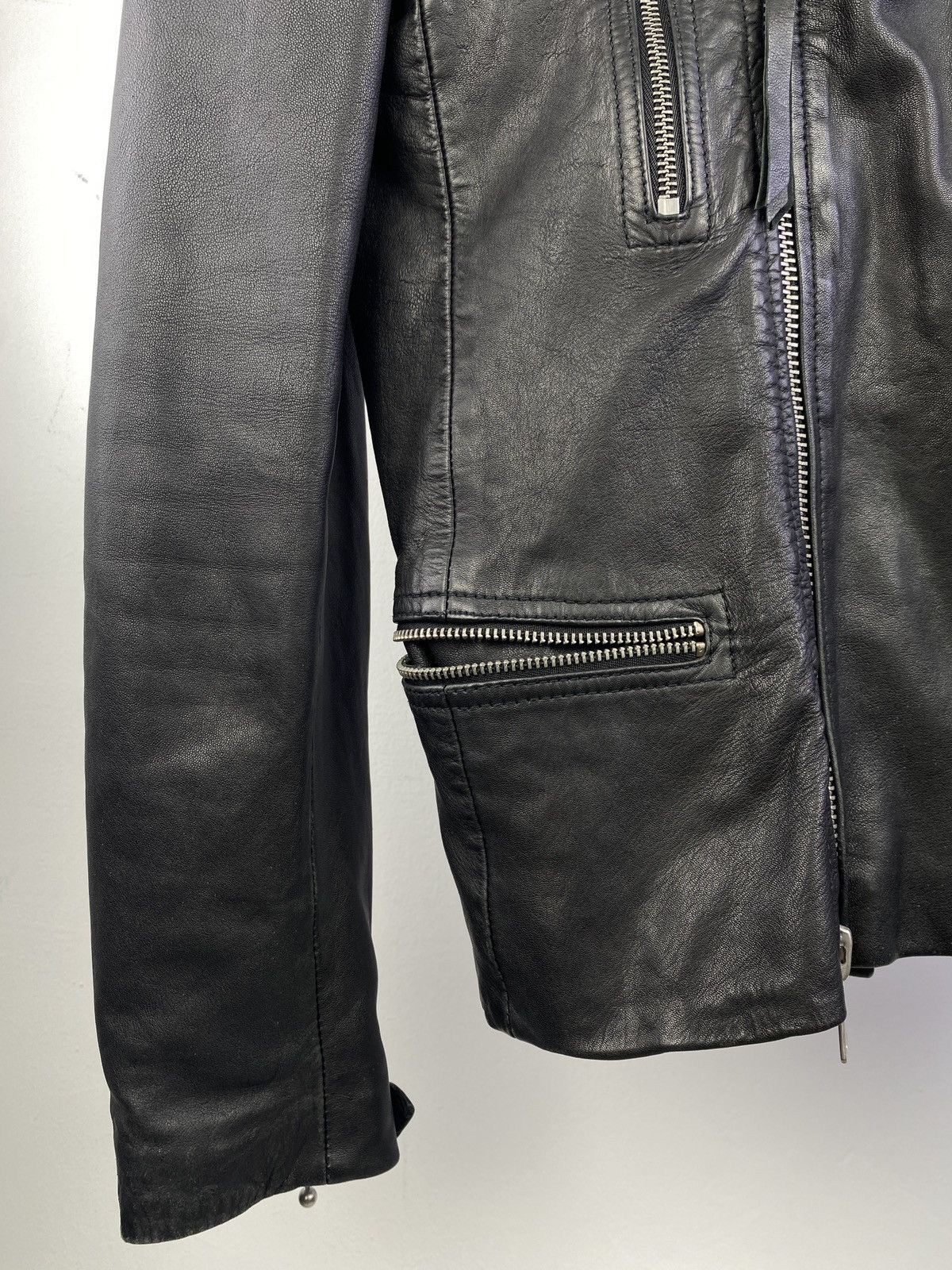 Allsaints AllSaints Rowley Leather Biker Jacket Size US XS / EU 42 / 0 - 10 Thumbnail