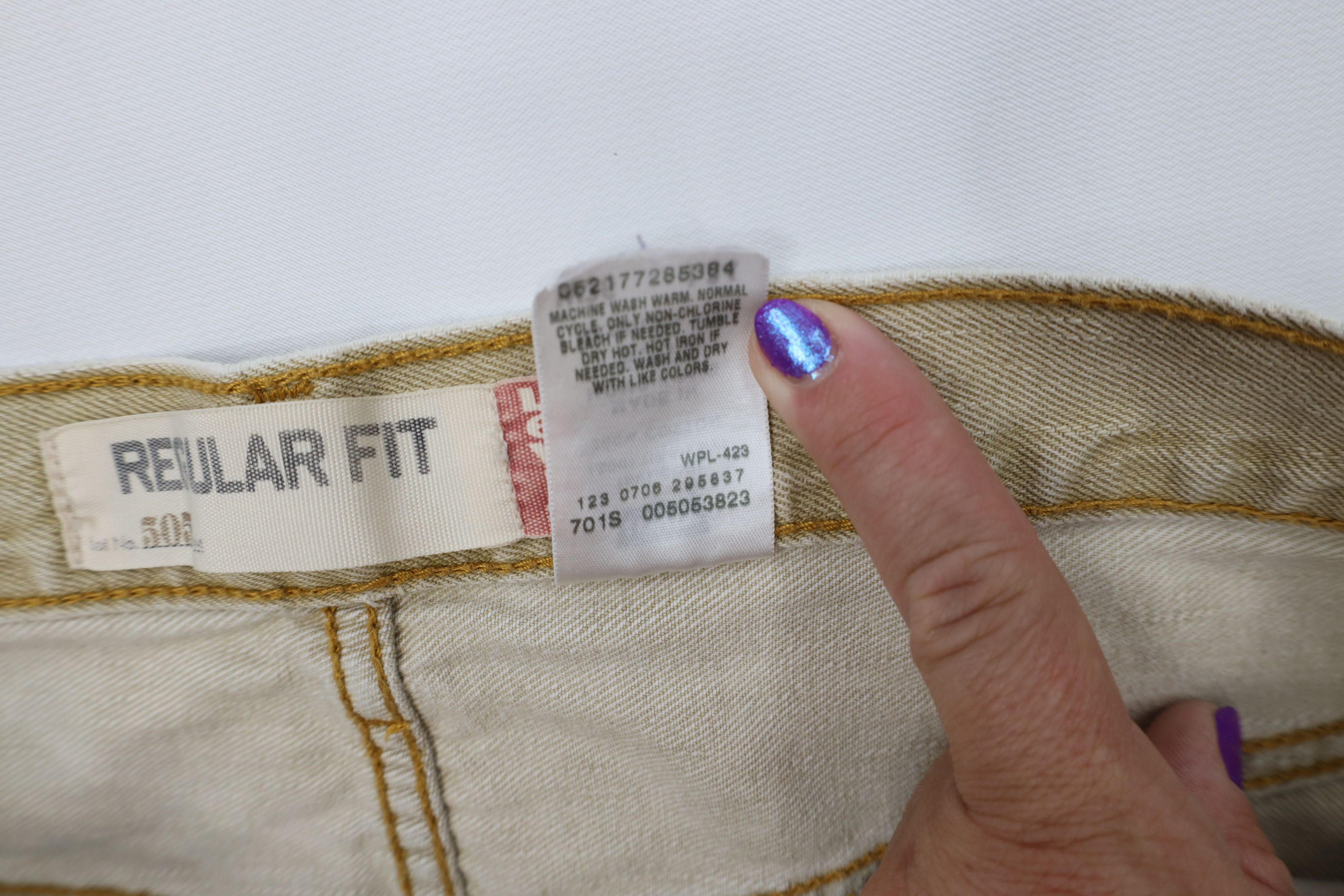 Levi's Vintage Y2K 2006 Levis 505 Regular Fit Denim Jeans Beige Size US 36 / EU 52 - 11 Thumbnail