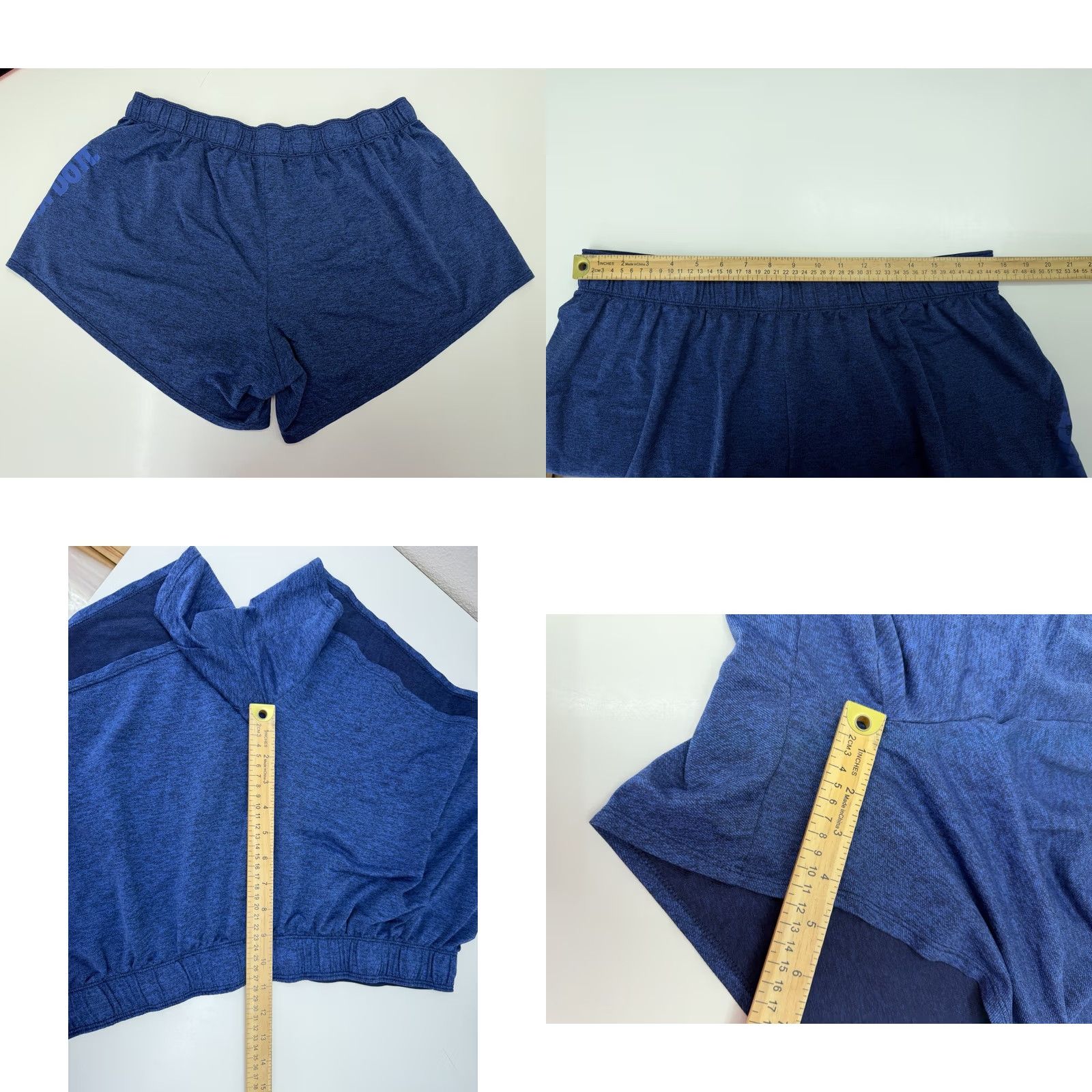 Nike Nike Womens Shorts Size 2X Blue Drawstring Just Do It Logo Polyester Shorts Women Plus Size Activewear Lounge Sweat Shorts Size 40" / US 18 - 8 Thumbnail