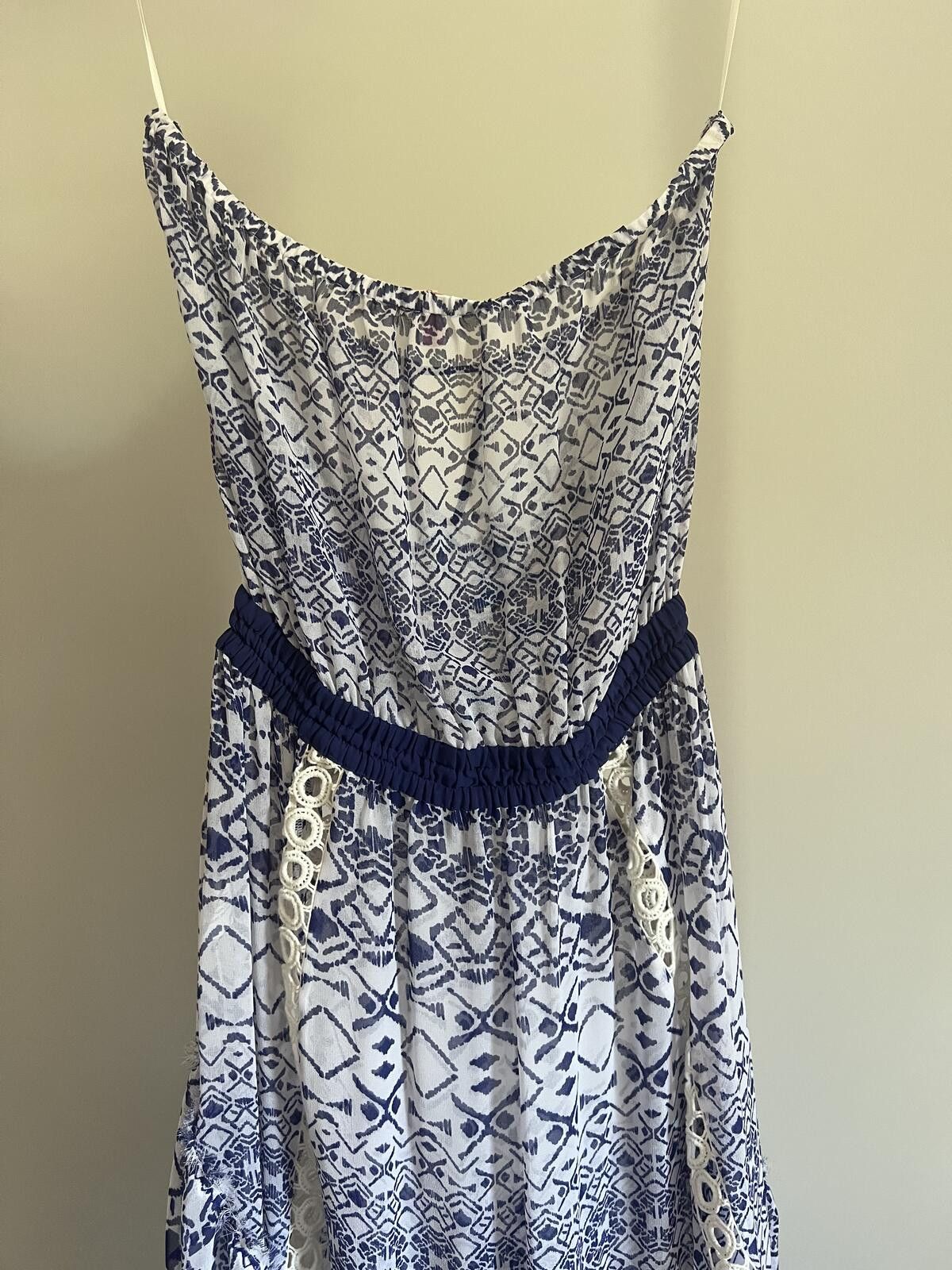 Ramy Brook Ramy Brook Blue/White Luana Marina Midi Cover Up Dress Size M / US 6-8 / IT 42-44 - 8 Thumbnail