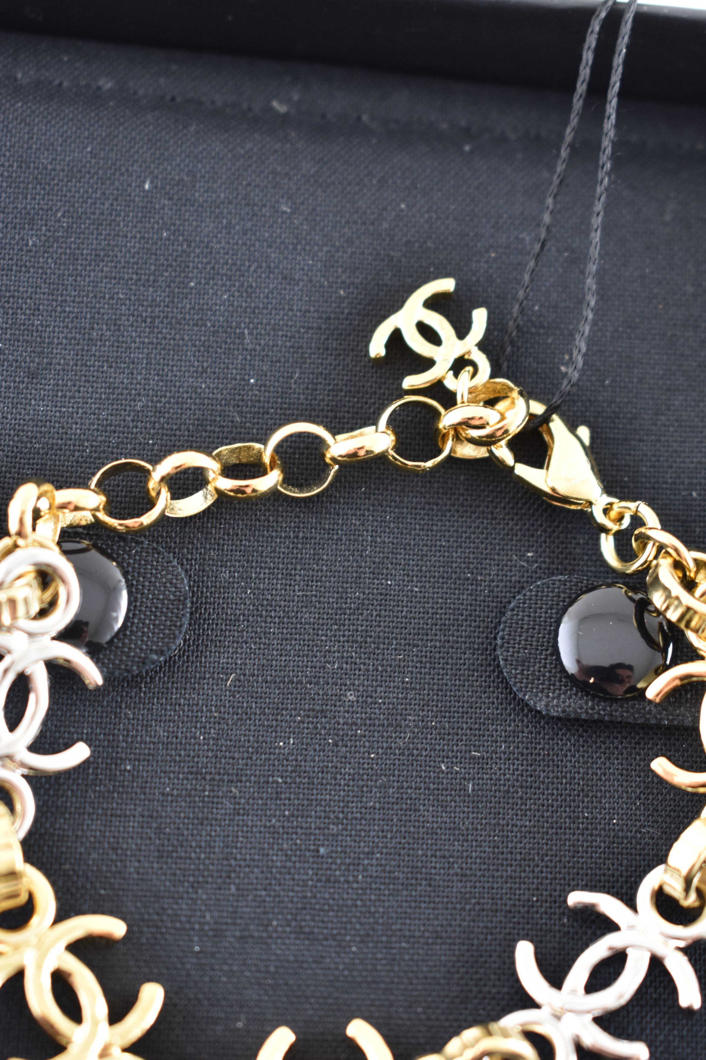 Chanel Chanel 26P Gold Silver CC Logo Link Adjustable Arm Bracelet Size ONE SIZE - 17 Thumbnail