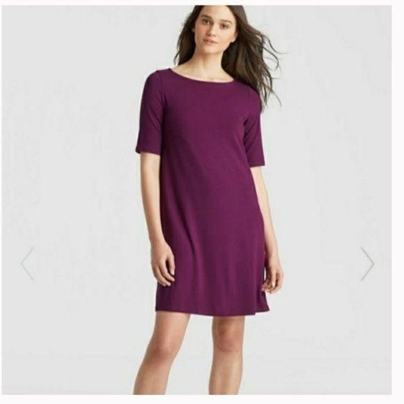 Eileen Fisher Eileen Fisher PP Purple Dress Elbow Sleeve Petite XS Stretch Size XS / US 0-2 / IT 36-38 - 1 Thumbnail