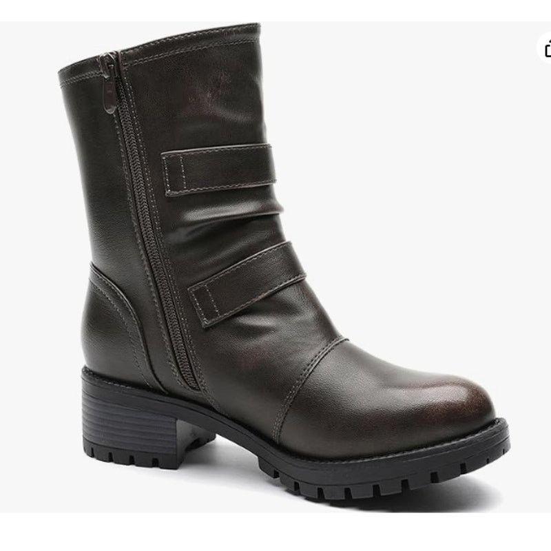 The Unbranded Brand Mid Calf Motorcycle Combat Riding Military boots SIZE 9 Size US 9 / IT 39 - 3 Thumbnail