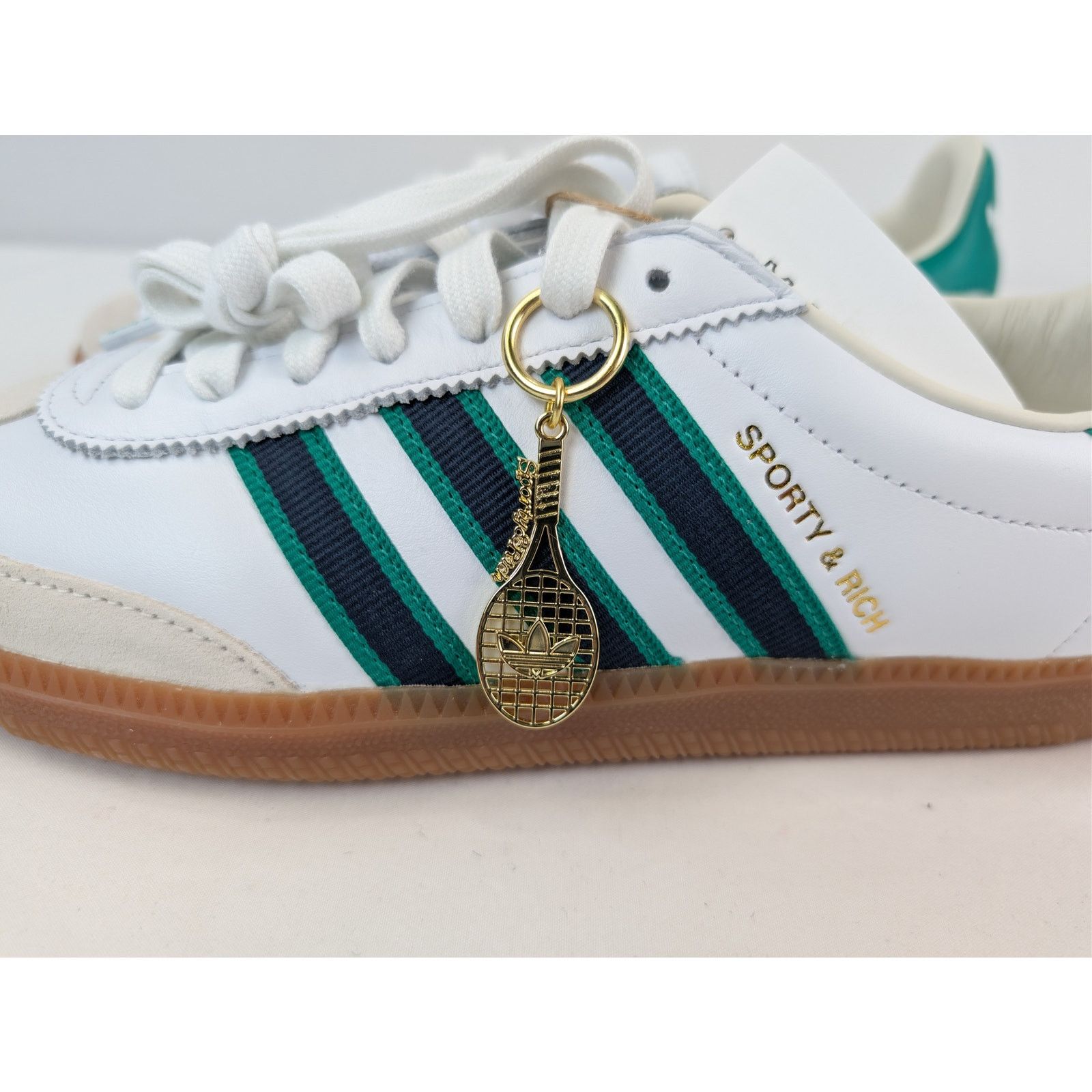 Adidas × Sporty & Rich o1rshd1 AS 250 Low-Top Sneakers in White / Green Size US 11.5 / EU 44-45 - 10 Thumbnail