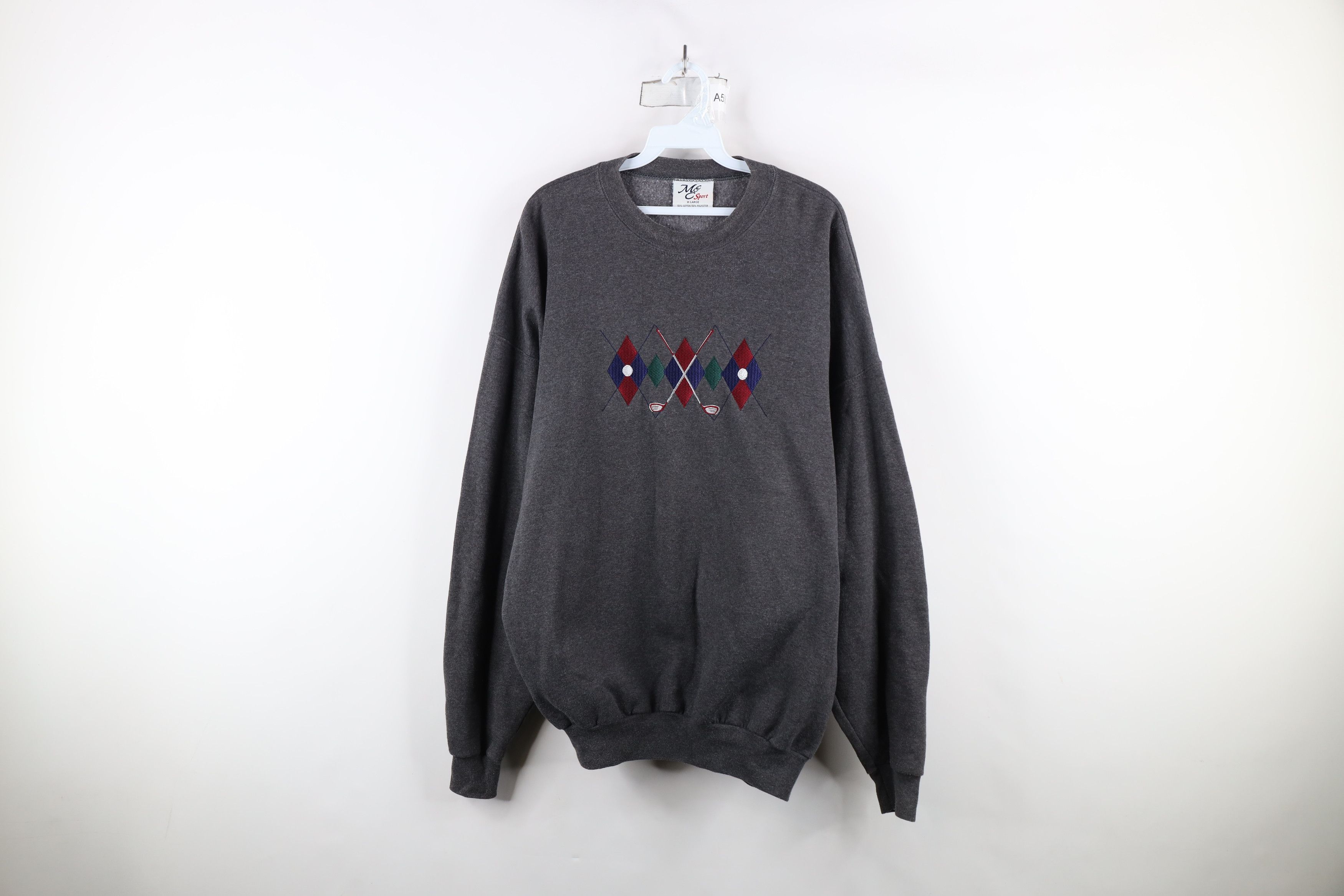 Vintage Vintage 90s Streetwear Diamond Golf Crewneck Sweatshirt Size US XL / EU 56 / 4 - 1 Thumbnail