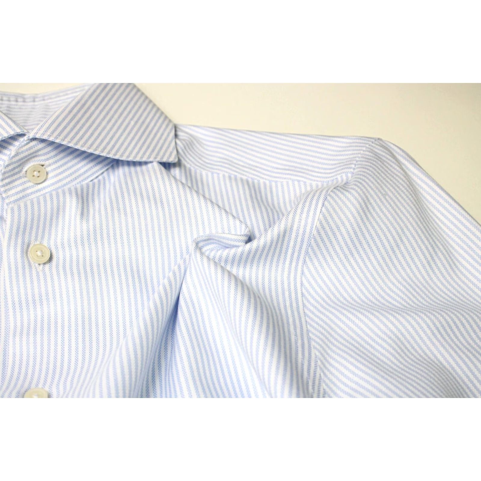 Suitsupply SUITSUPPLY Shirt Men's 37 / 14 1/2 Blue Pinstripe Extra Slim Fit Try On Formal Size 36R - 5 Thumbnail