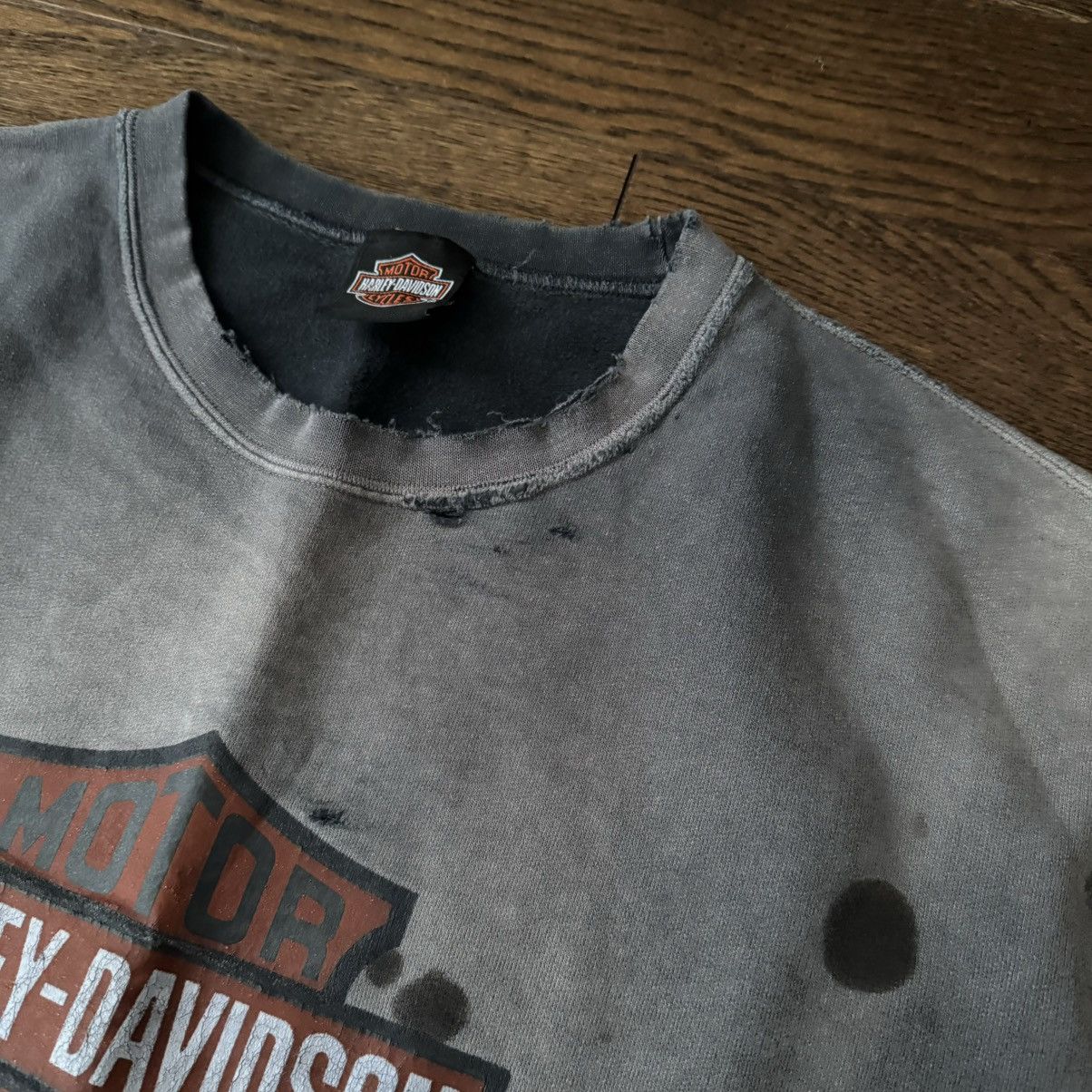 Harley Davidson × Vintage Distressed Harley Davidson Sweatshirt Size US XL / EU 56 / 4 - 3 Thumbnail