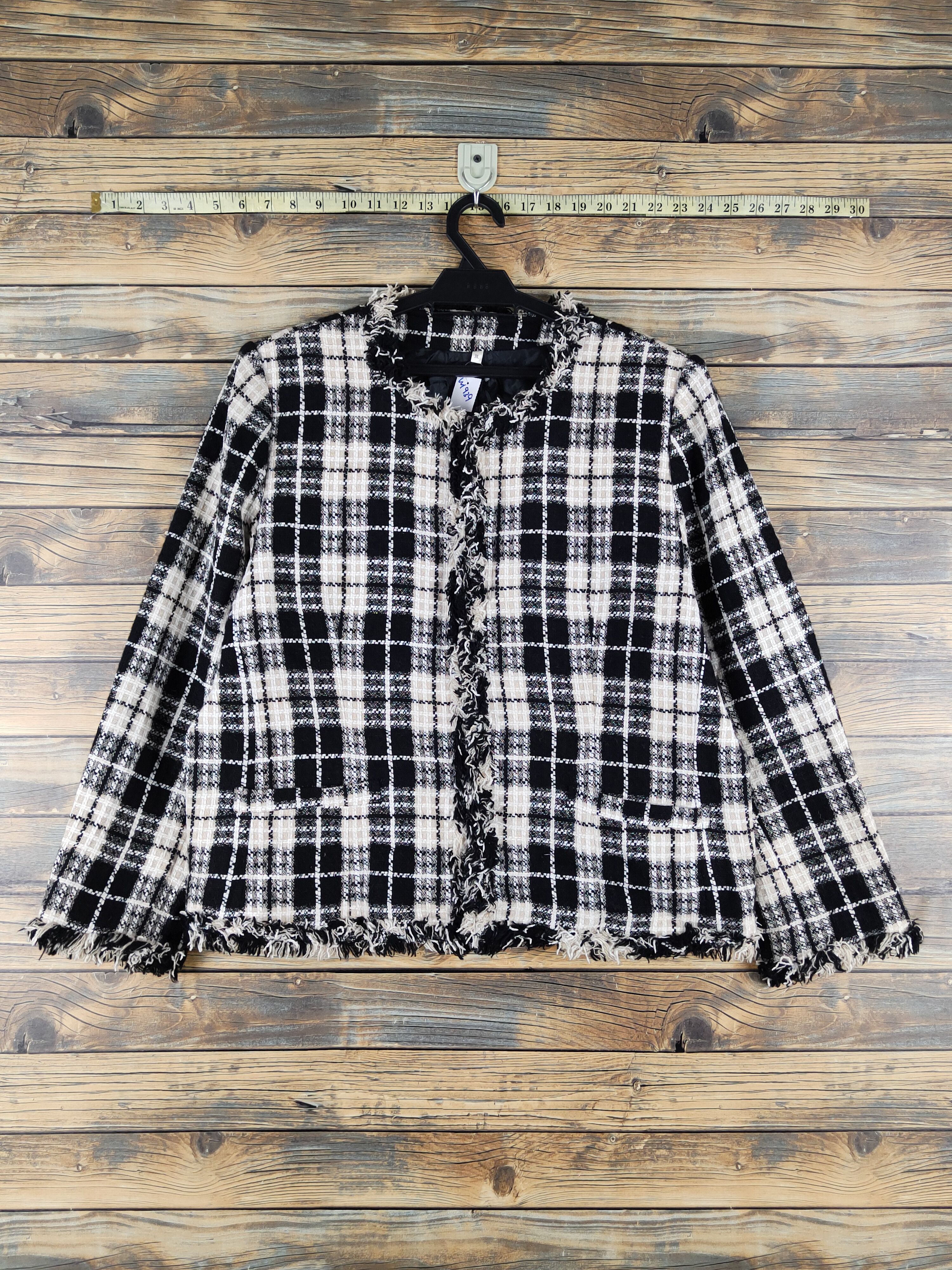 Homespun Knitwear × Japanese Brand × Vintage Japanese Brand Black Ivory Knitwear cardigan jacket #W1939 Size L / US 10 / IT 46 - 1 Thumbnail