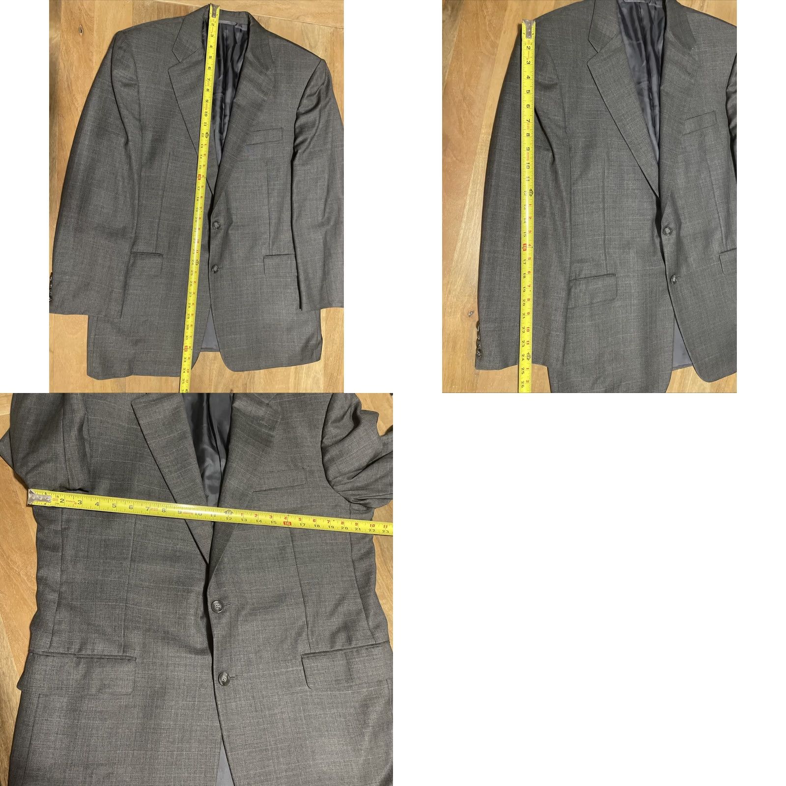 Vintage Hickey Freeman x Loro Piana Super 120s Gray Glen Sport Jacket Coat Sz 42R Blazer Size 42R - 8 Thumbnail