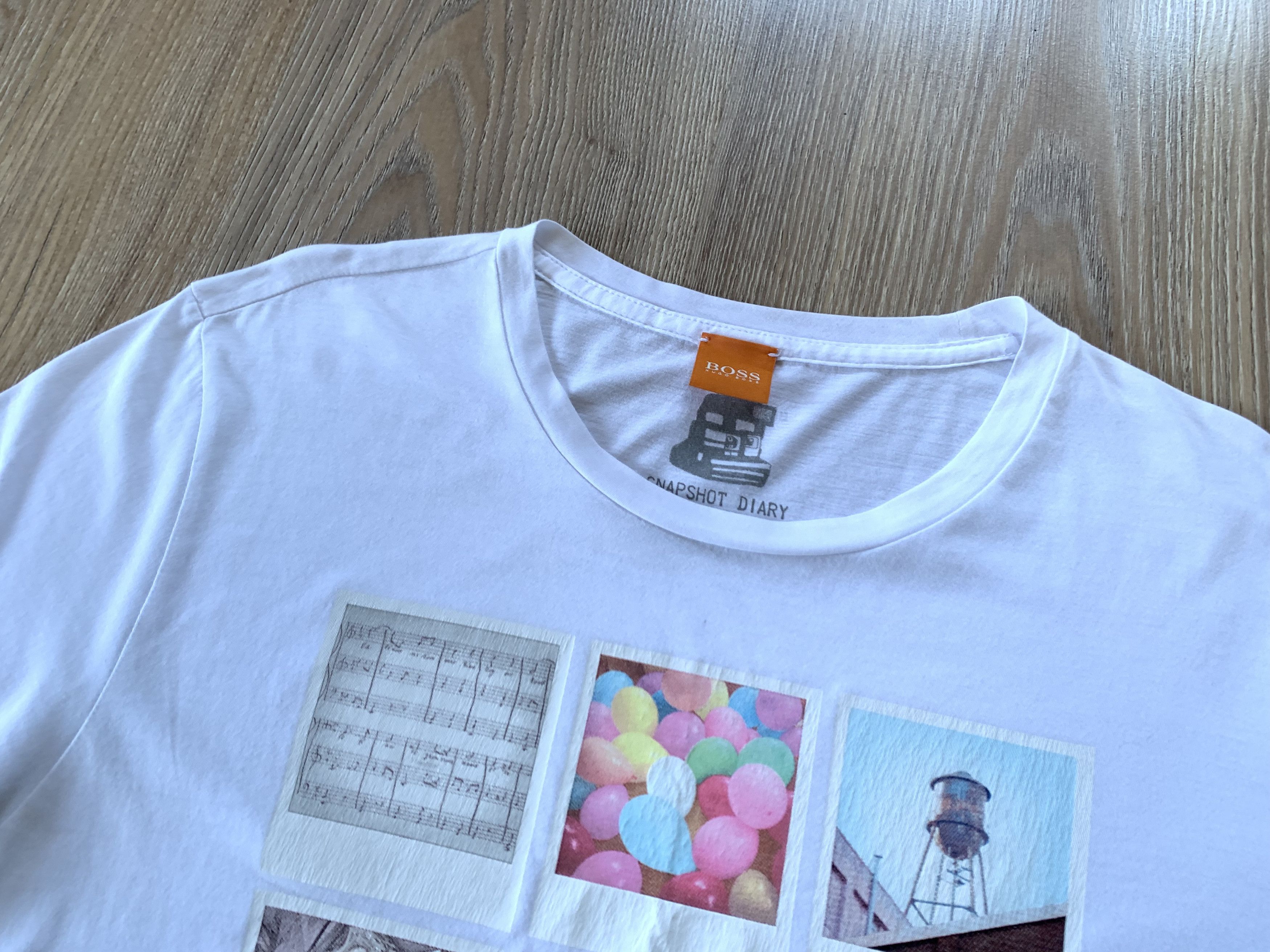 Hugo Boss Hugo Boss Orange Snapshot Diary White Printed T Shirt Size US M / EU 48-50 / 2 - 4 Thumbnail