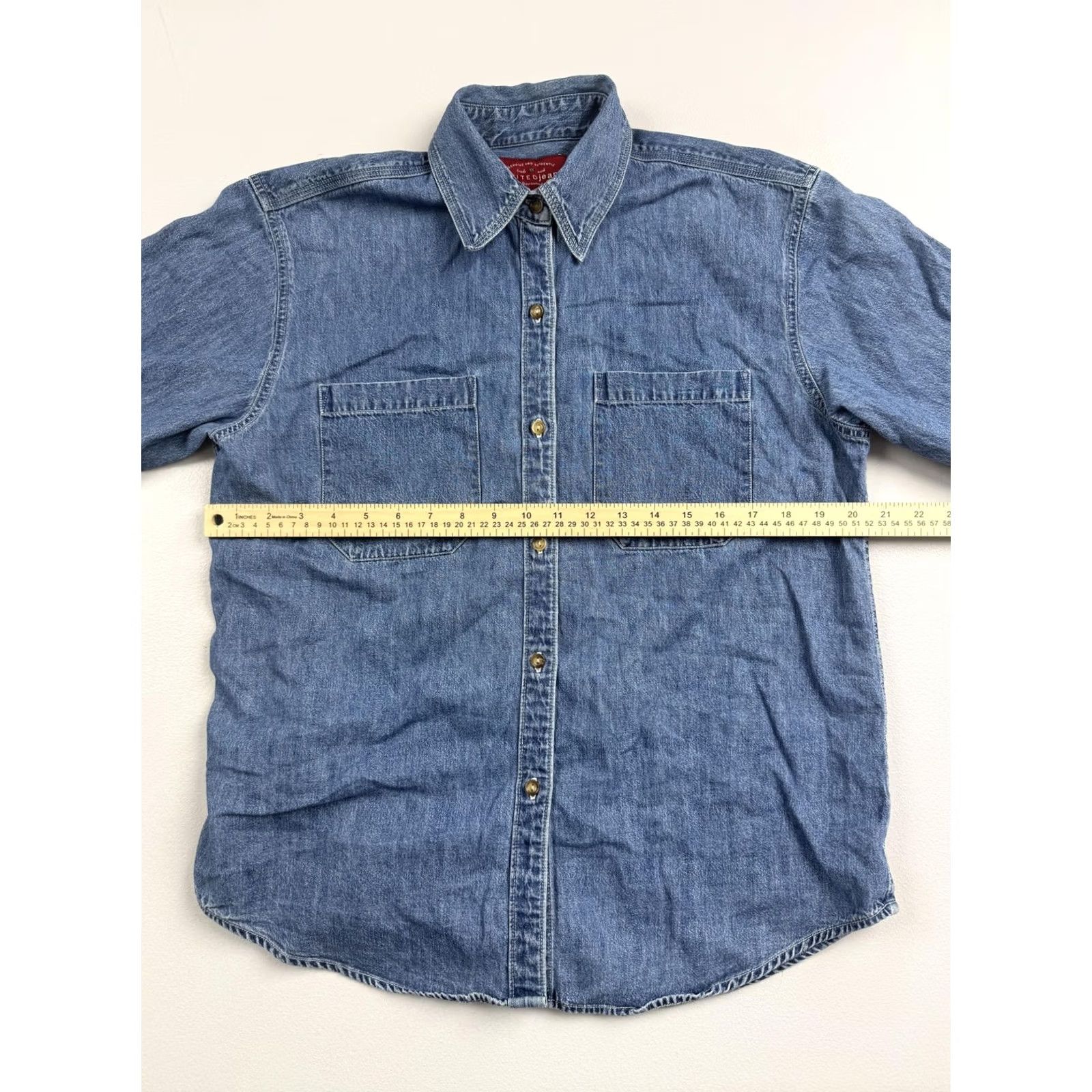 Denime VINTAGE LIMITEDjeans Button-Up Shirt Womens Small Blue Denim Long Sleeve Casual Size S / US 4 / IT 40 - 5 Thumbnail