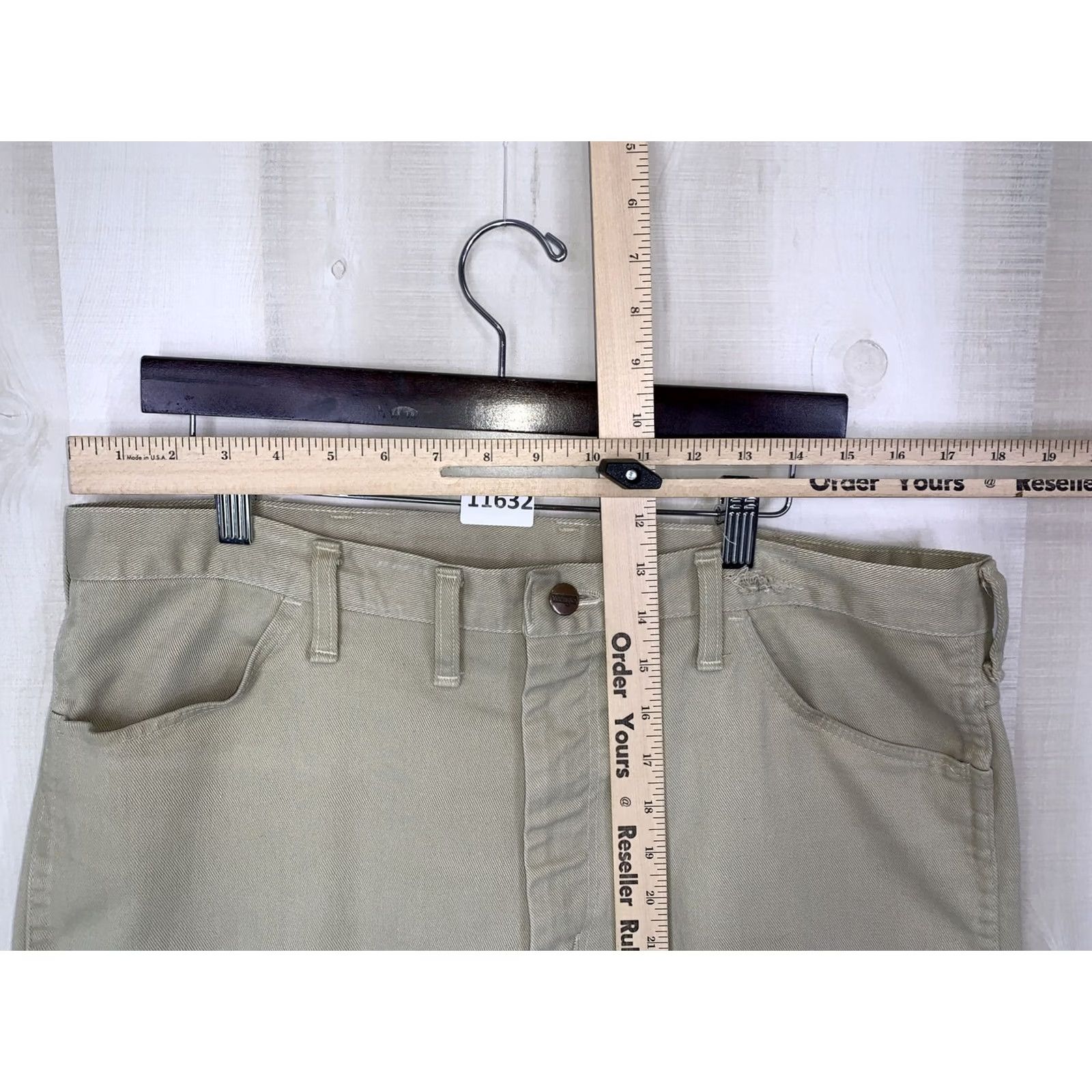 Wrangler VINTAGE Wrangler Tan Canvas Straight Flare Leg Mens Pants 38-11632 Size US 38 / EU 54 - 2 Thumbnail