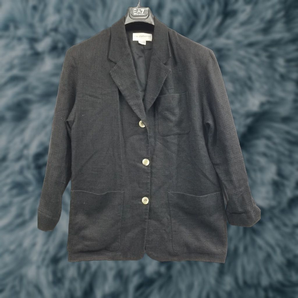 Liz Claiborne Liz Claiborne Collection Blazer Shirt Women S Black Linen Blend Blazer Basic Jacket Small Size S / US 4 / IT 40 - 1 Thumbnail