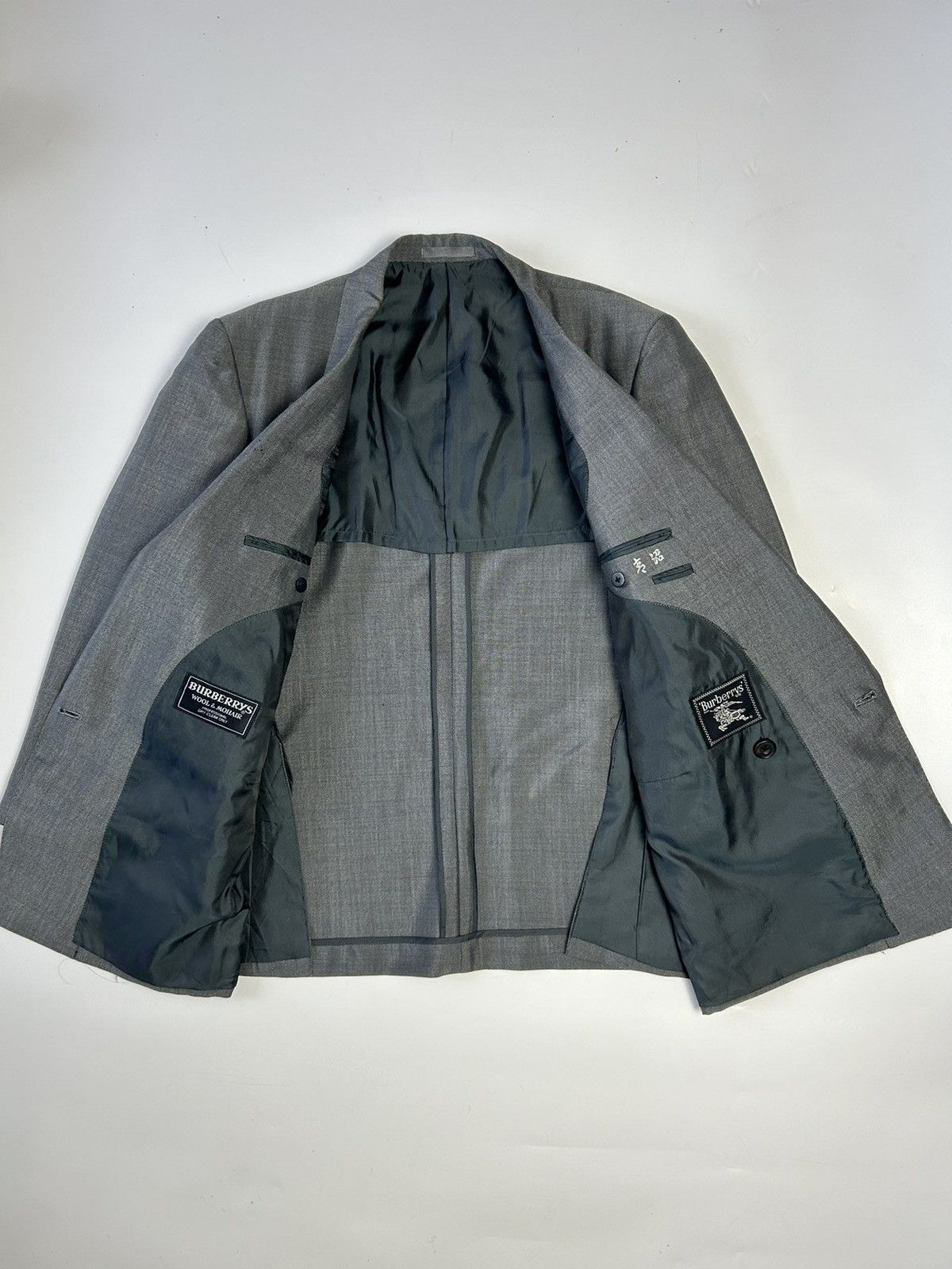 Burberry × Designer BURBERRYS WOOL & MOHAIR DOUBLE BREAST BLAZER Size 38R - 3 Thumbnail