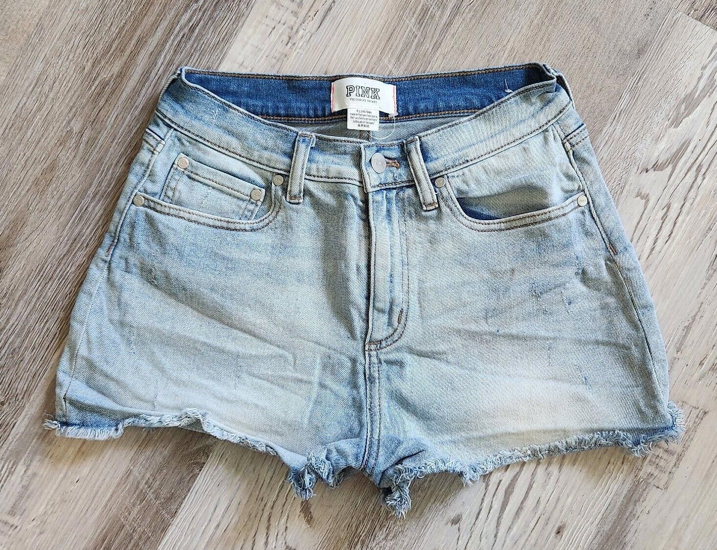 Designer Victoria Secret Jean Shorts Size 6 Cut Off Denim Light Wash Size 28" / US 6 / IT 42 - 1 Thumbnail