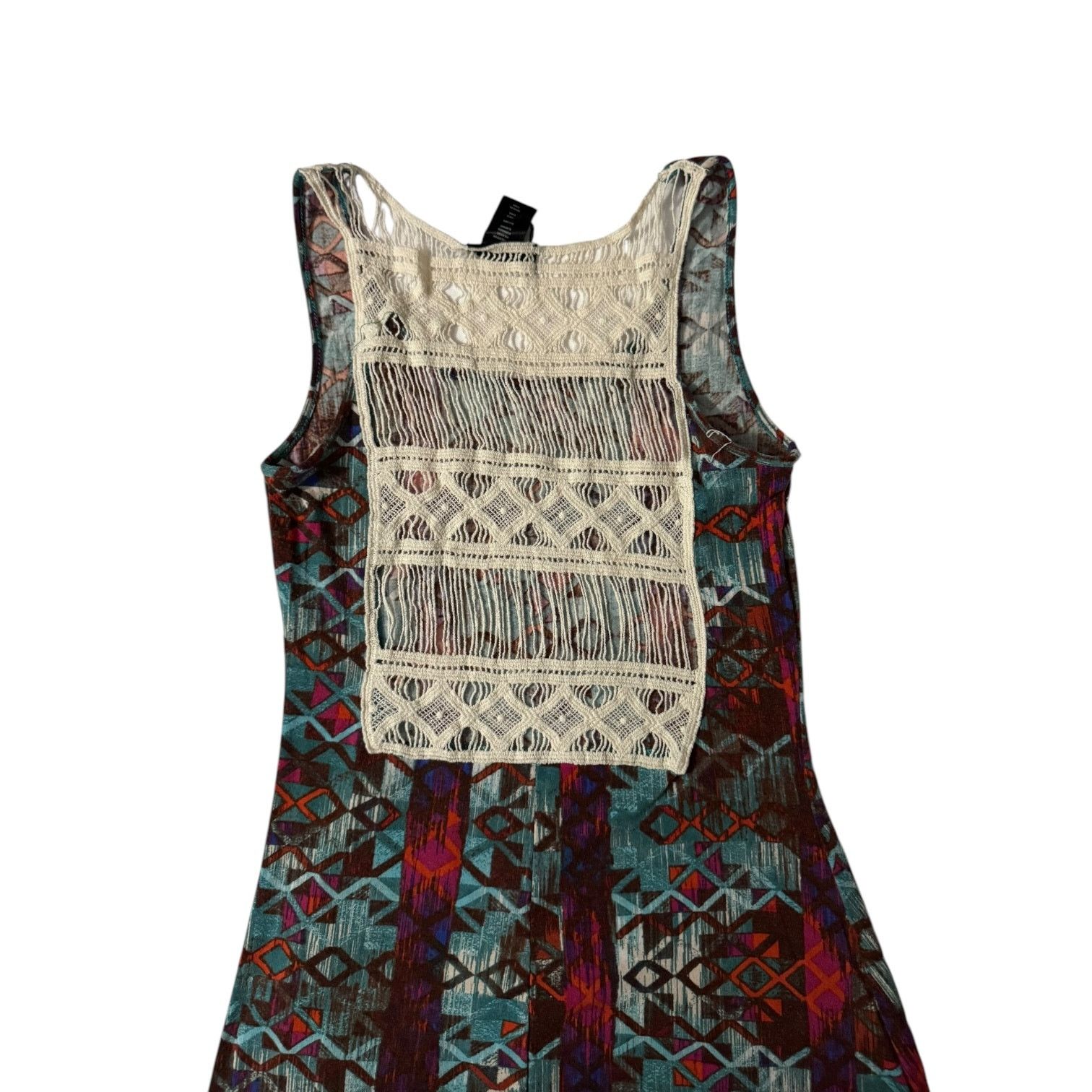 Other Love Brand Blue Red Brown Geometric Women’s Maxi Dress Small Size S / US 4 / IT 40 - 3 Thumbnail