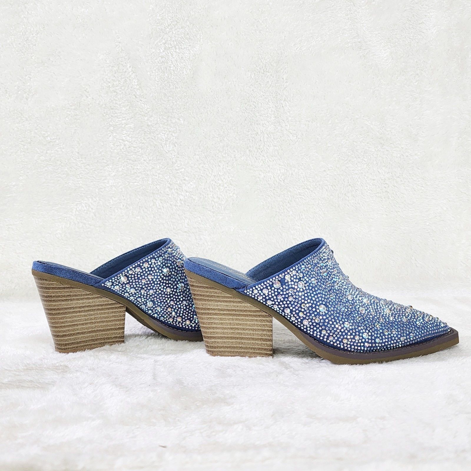 Other Vibes Western Cowgirl Denim Slip On Shoes Mules / Clogs Irid Size US 6 / IT 36 - 4 Thumbnail