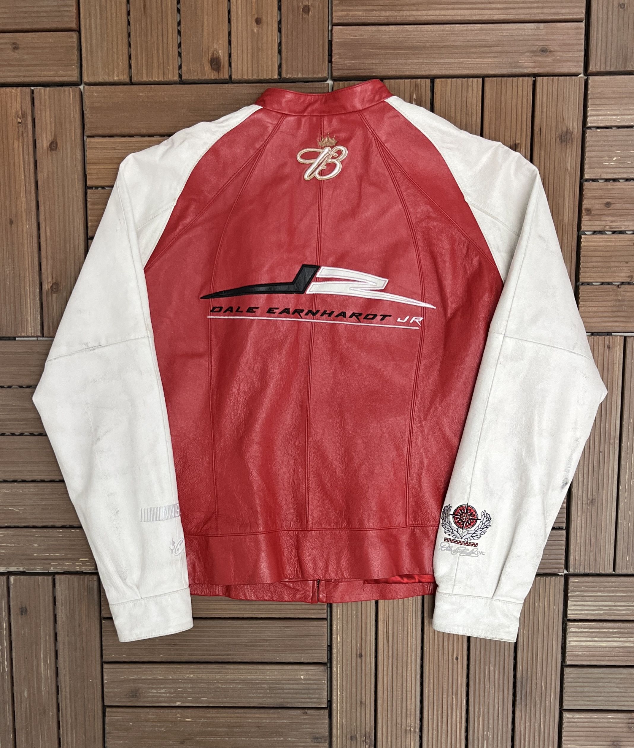 Vintage Dale Earnhardt Jr. NASCAR Vintage Leather Jacket Size L / US 10 / IT 46 - 4 Thumbnail