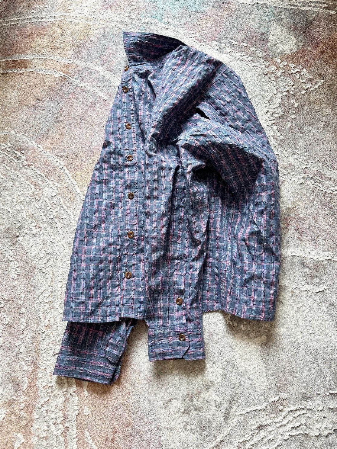 Undercover Sz 2 Undercover Winkled Plaid Shirt Size US M / EU 48-50 / 2 - 2 Thumbnail