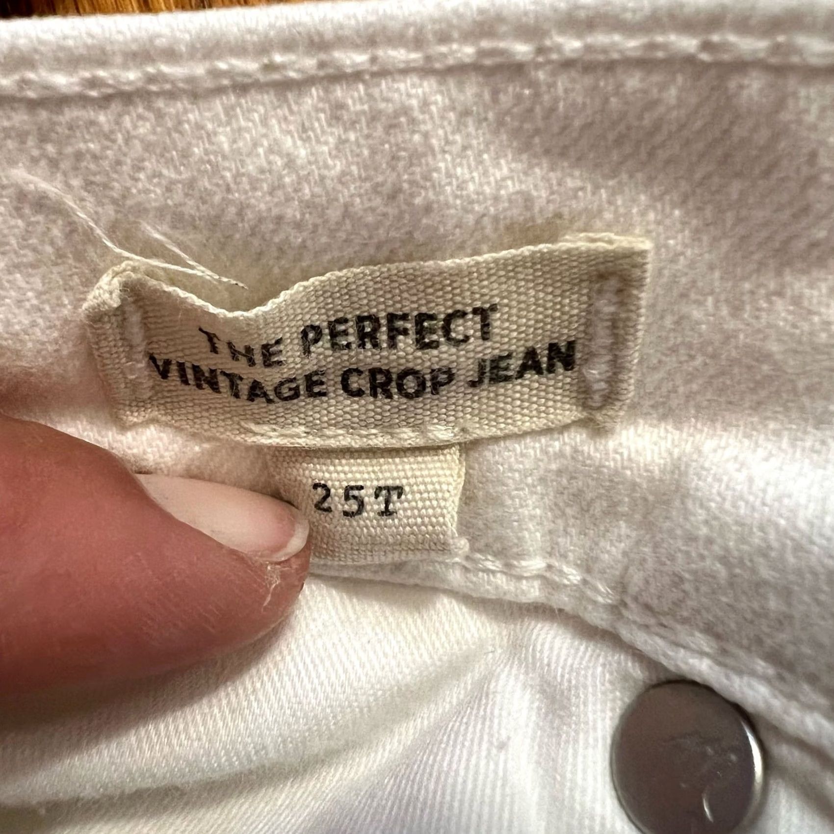 Madewell Madewell Jeans Womens 25 Tall Perfect Vintage Crop White High Rise Cropped Jeans Womens Tall 26 White 27x27.5 Mens? Size 26" / US 2 / IT 38 - 6 Thumbnail