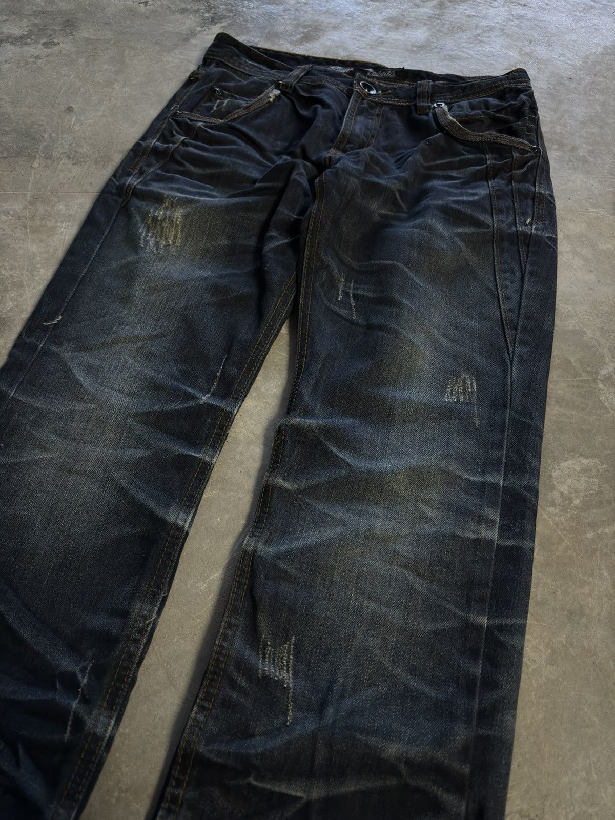Tornado Mart BLACK REBEL distressed japanese punk whiskered washed grunge Size US 30 / EU 46 - 7 Thumbnail