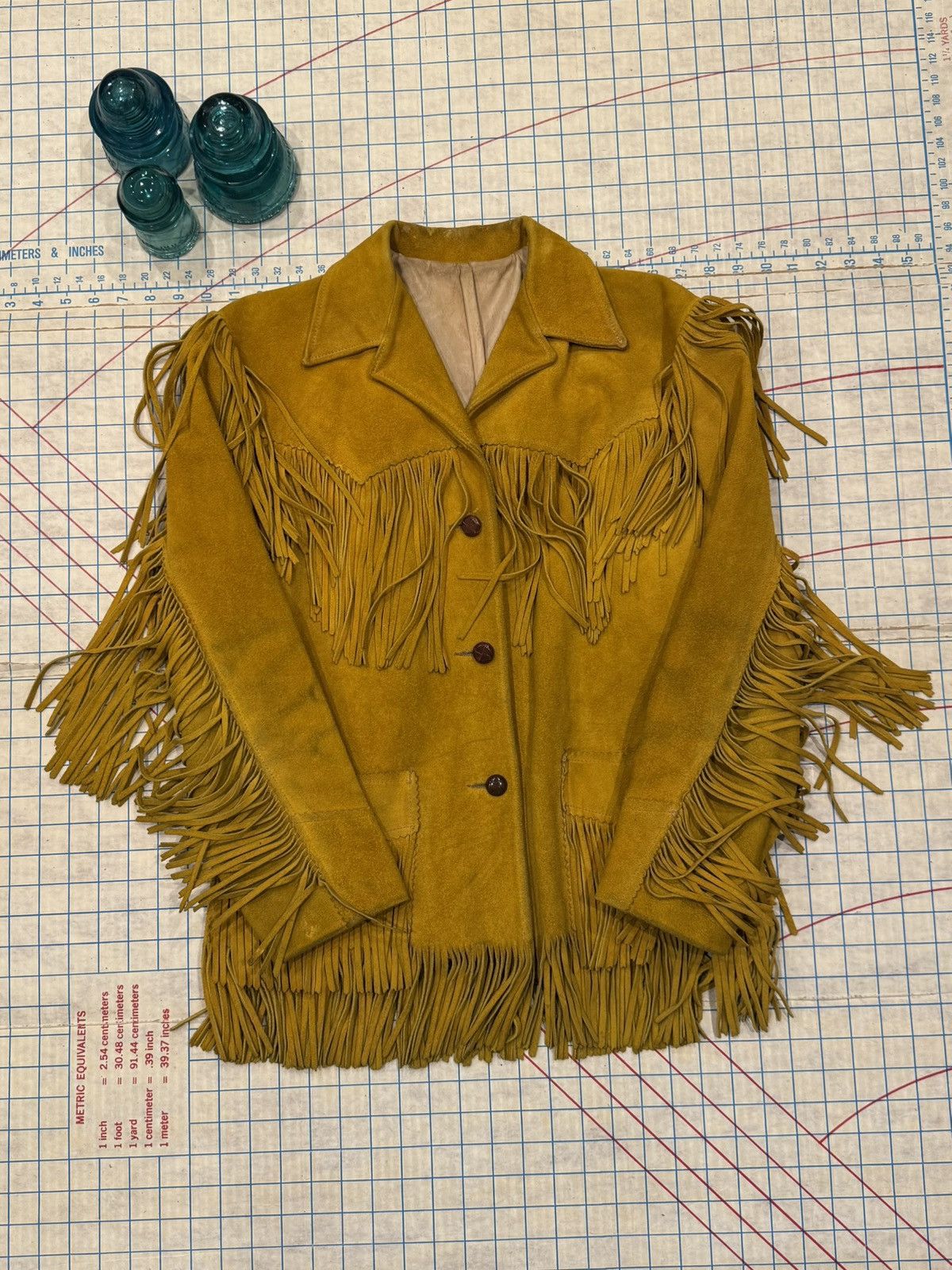 Vintage Vintage Yellow Suede Fringe Western Jacket Women’s Size 16 Size XXL / US 16-18 / IT 52-54 - 1 Thumbnail