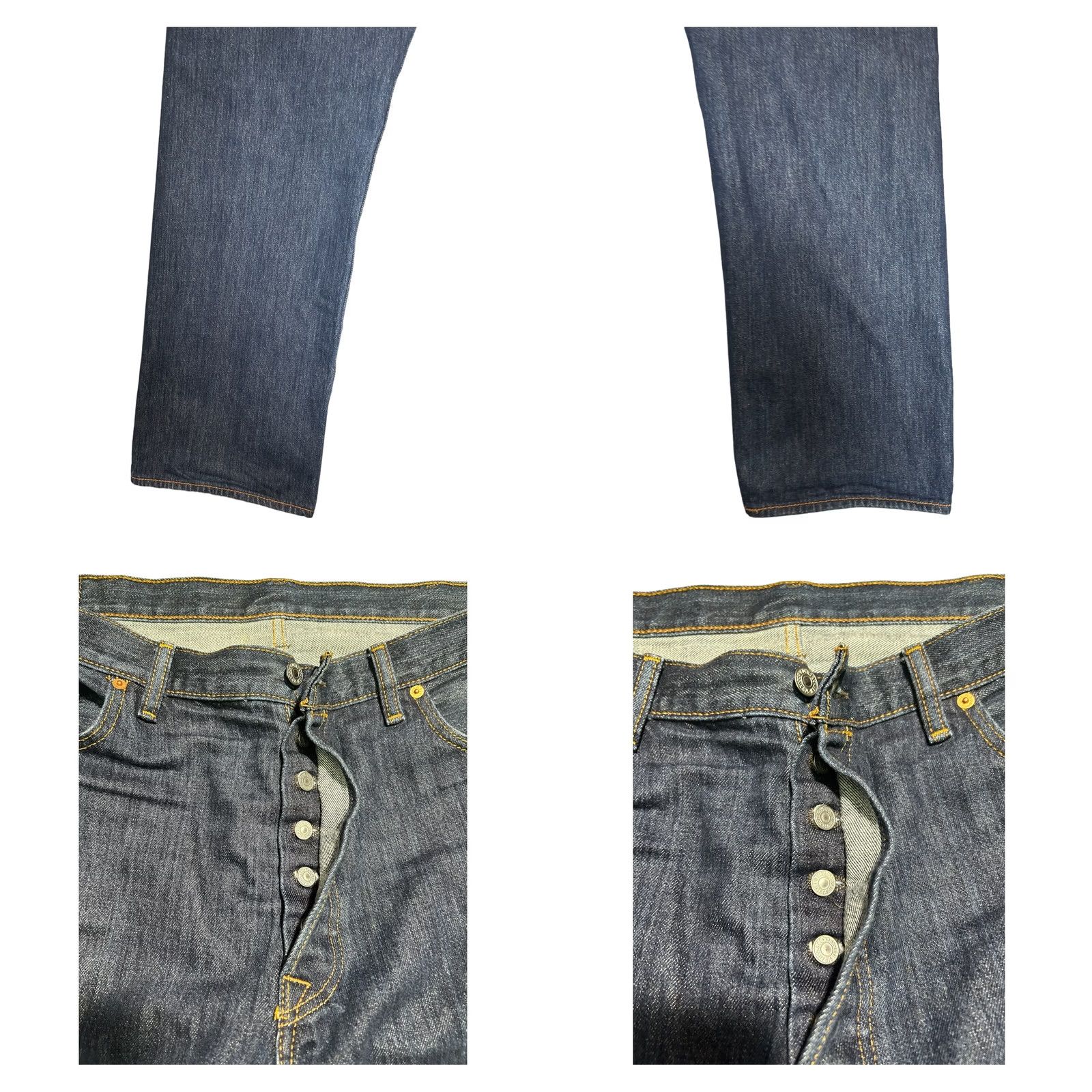 Levi's VINTAGE Levi's 501 Jeans Dark Blue Straight Jeans 40x32 5Buttons Men’s USA 90s Regular Blue Denim Cotton Blend Size US 40 / EU 56 - 9 Thumbnail