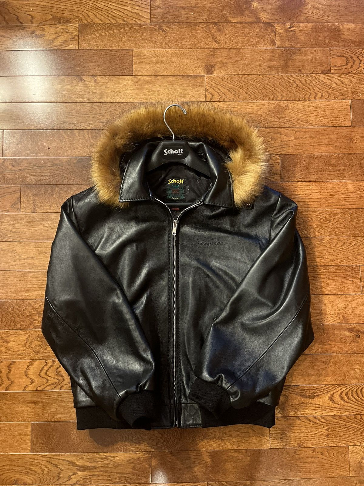 Supreme Schott Hooded Leather Bombe Jack - ジャケット・アウター