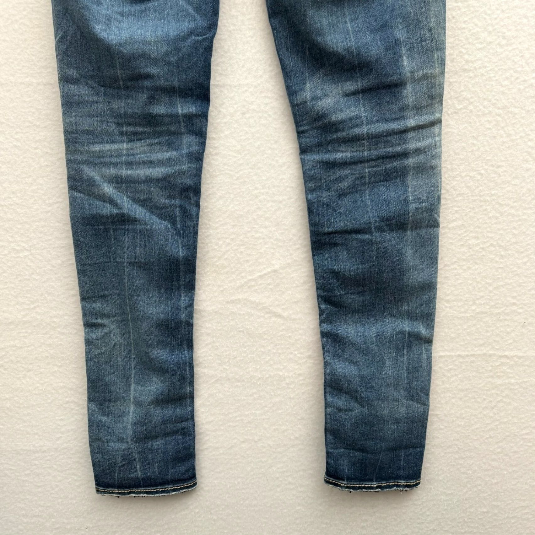 Vintage Rock Revival Women's Jeans Skinny 26 Distressed Embroidered Low Rise Blue Size 26" / US 2 / IT 38 - 5 Thumbnail