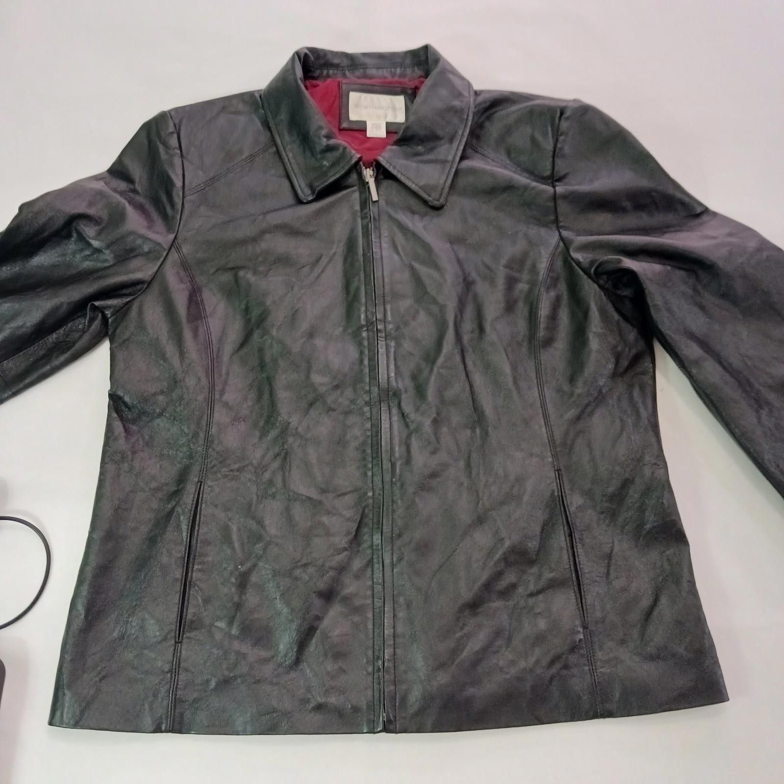 Designer Worthington RN#93677 Women's Black Genuine Leather Jacket XL Size XL / US 12-14 / IT 48-50 - 11 Thumbnail