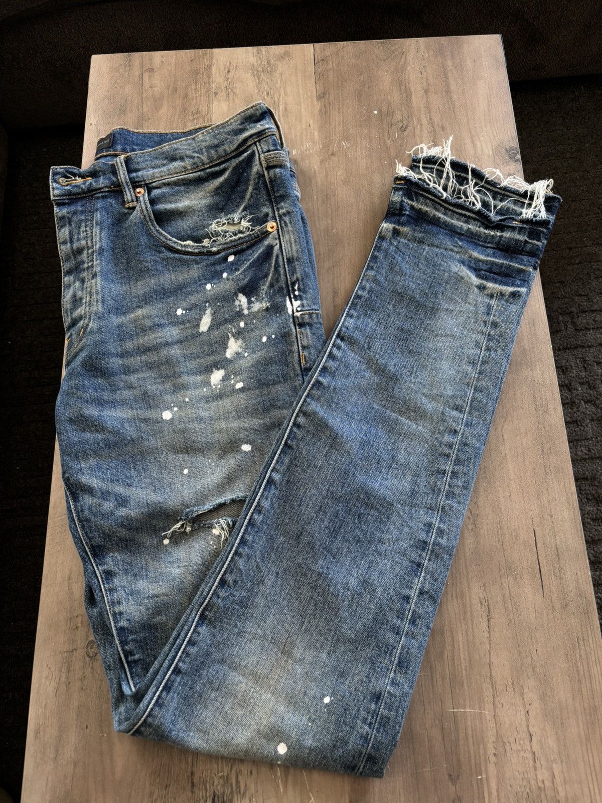 Purple Brand Purple Brand Distressed Slim Fit Jeans – Blue Size US 34 / EU 50 - 9 Thumbnail