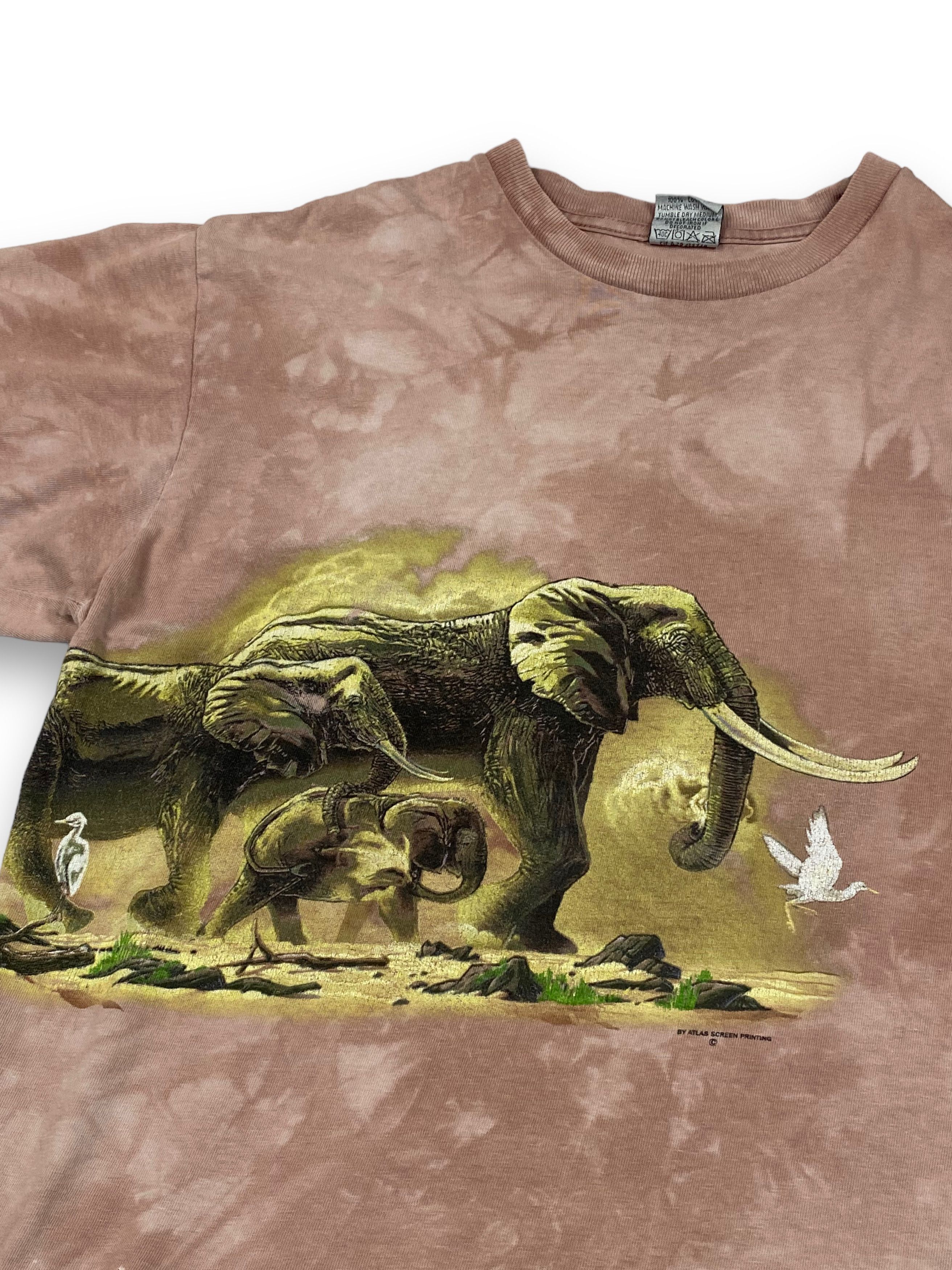 Vintage 00s Vintage Harlequin Elephants Dyed T-Shirt Graphic M702 Size US M / EU 48-50 / 2 - 4 Thumbnail