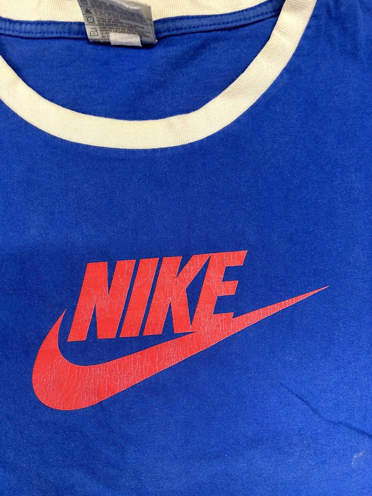 Nike × Vintage Crazy Vintage Y2K Essential Blue Nike Ringer Tee Shirt Logo Size US XXL / EU 58 / 5 - 2 Thumbnail