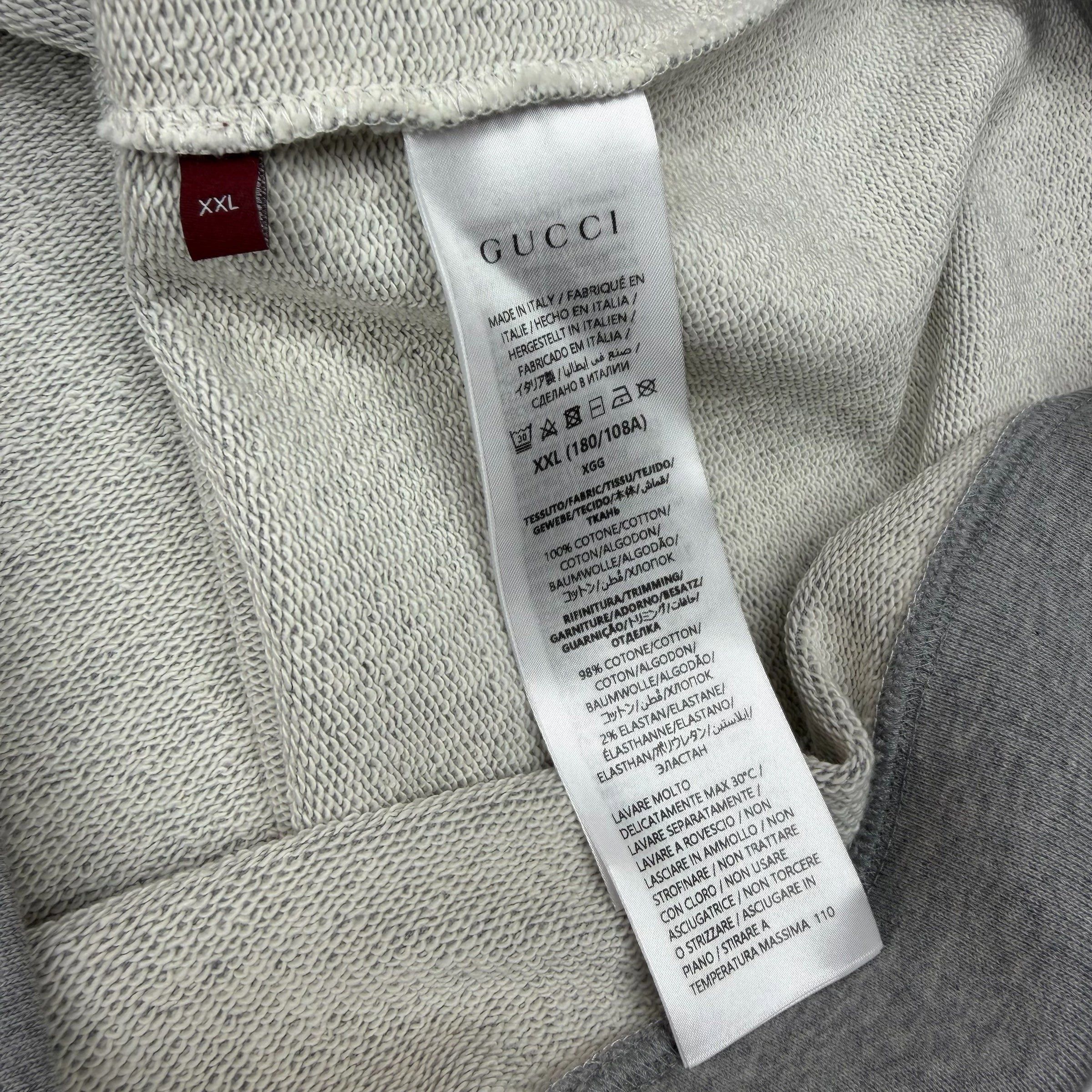 Gucci Gucci Logo Print Grey Cotton Hoodie XXL Size US XXL / EU 58 / 5 - 6 Thumbnail