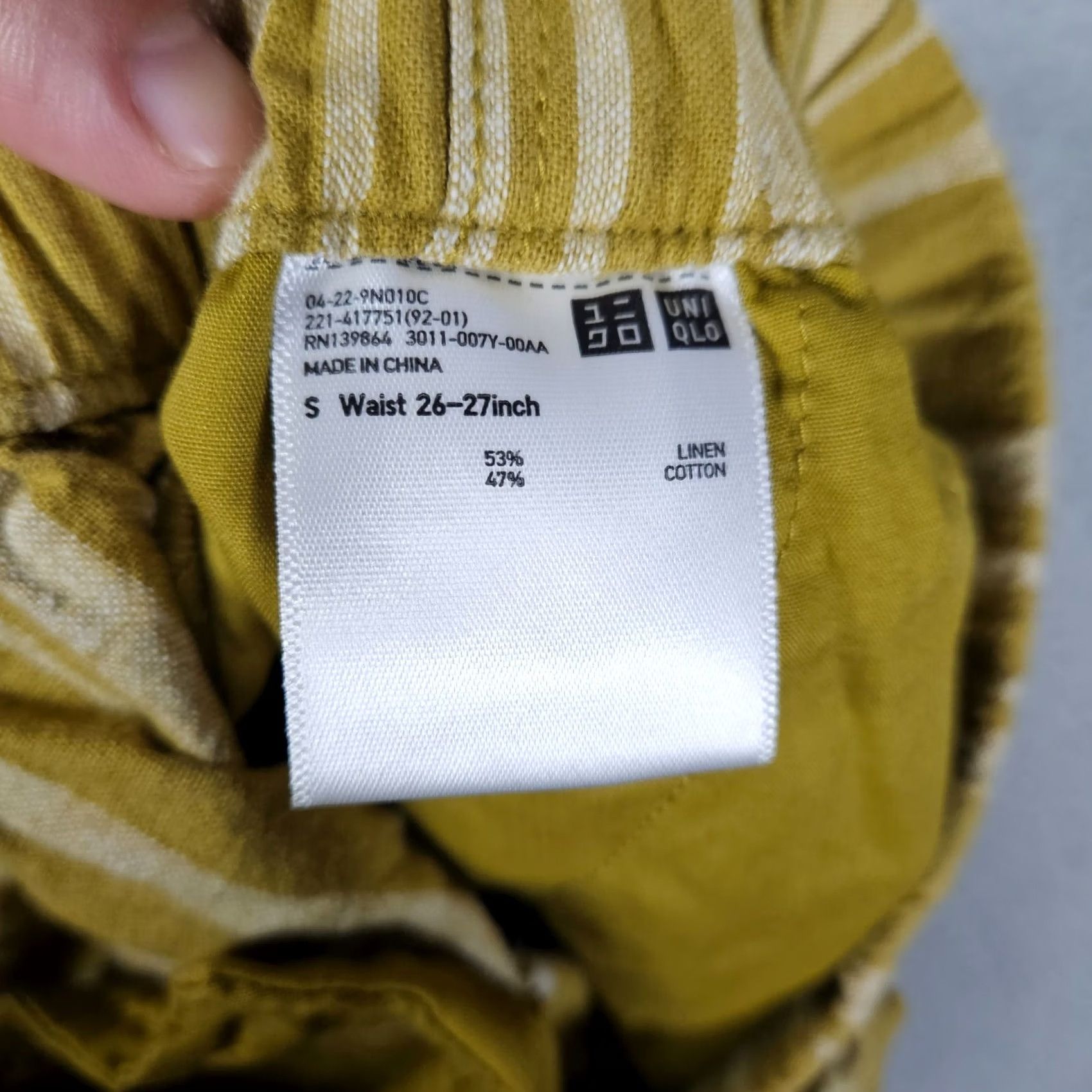Uniqlo Uniqlo Women's Shorts Strand Linen Blend Yellow Stripes Casual Sz S Beach Regular Front Flat Front Size 28" / US 6 / IT 42 - 5 Thumbnail