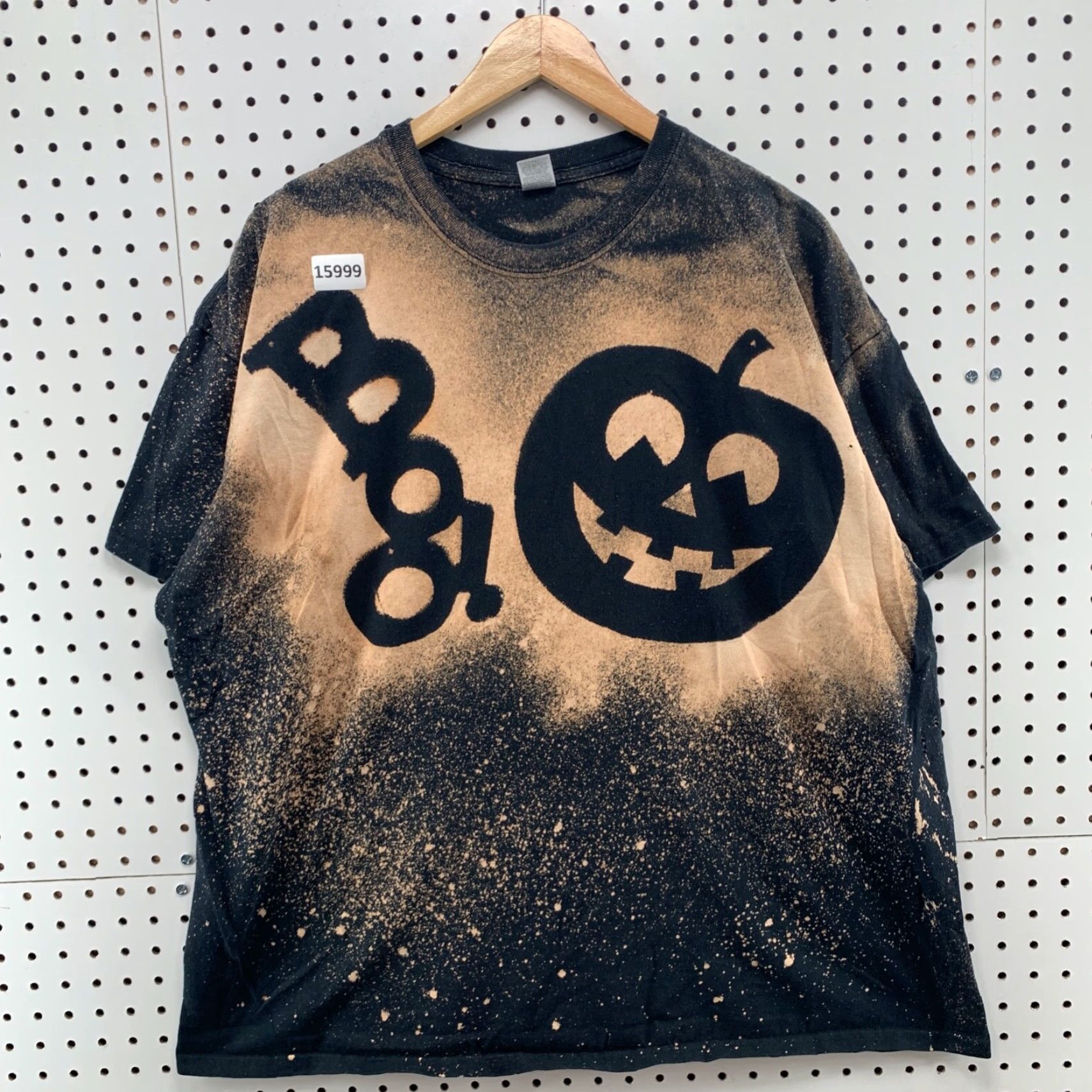Gildan VINTAGE? BOO Halloween Pumpkin Black Tie Dye Shirt Adult 2XL Short Sleeve Black Gildan T-Shirt Unisex Mens Womens Boys Girls Size US XXL / EU 58 / 5 - 6 Thumbnail