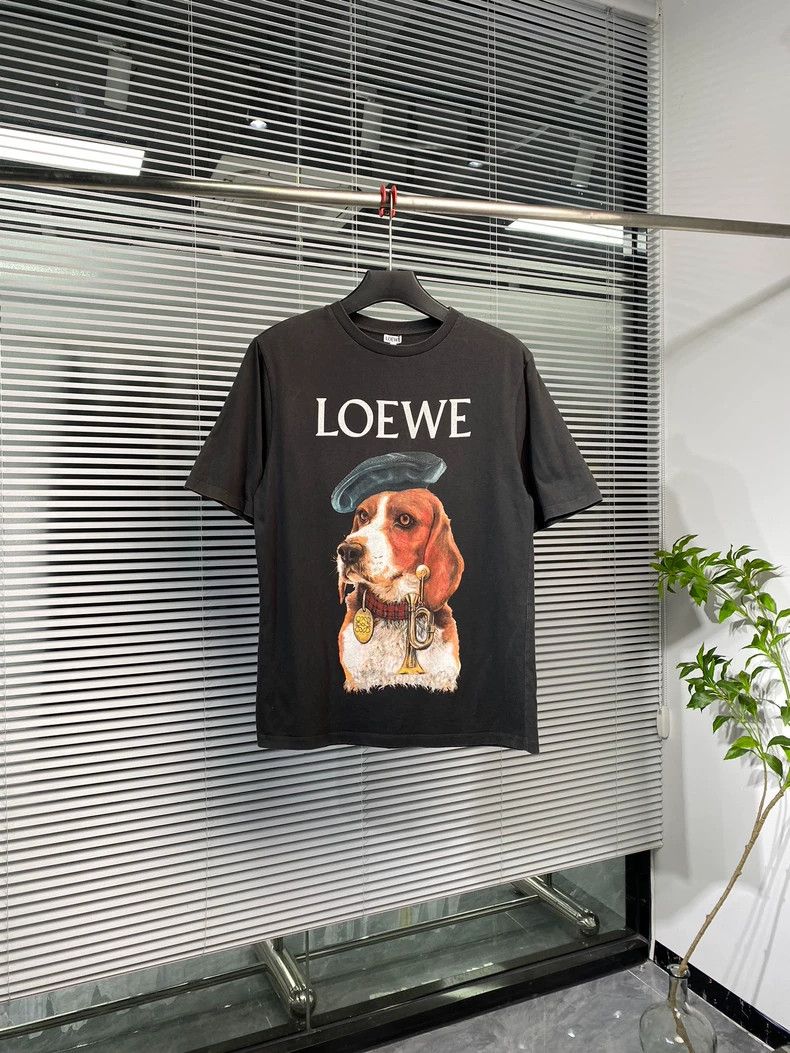 Loewe LOEWE Short sleeve T-shirt with puppy print and letter log Size M / US 6-8 / IT 42-44 - 1 Thumbnail