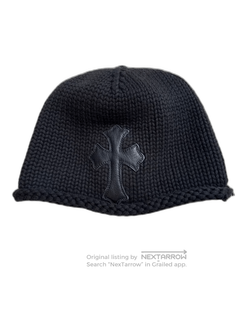 Chrome Hearts Black Chrome Hearts Leather Beanie Hat. Size ONE SIZE - 1 Thumbnail