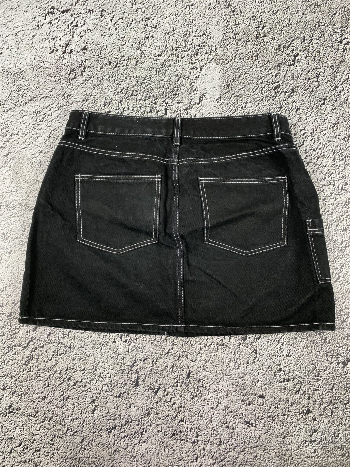 Japanese Brand Vintage Y2K white stitch denim mini skirt 00s juicy style Size 32" / US 10 / IT 46 - 3 Thumbnail
