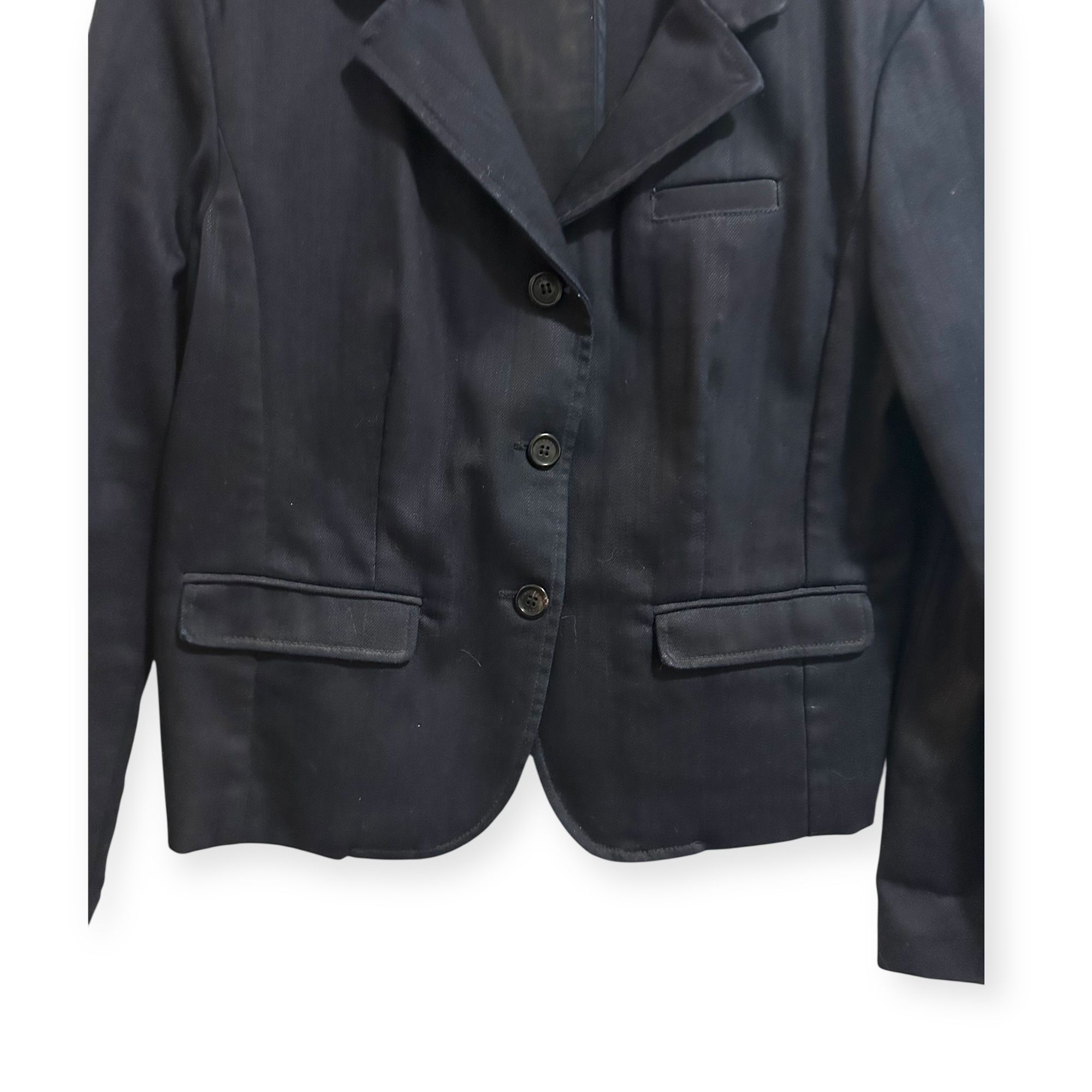 Prada Prada Architectural Navy Cropped Blazer 2008 IT 46 Size L / US 10 / IT 46 - 10 Thumbnail