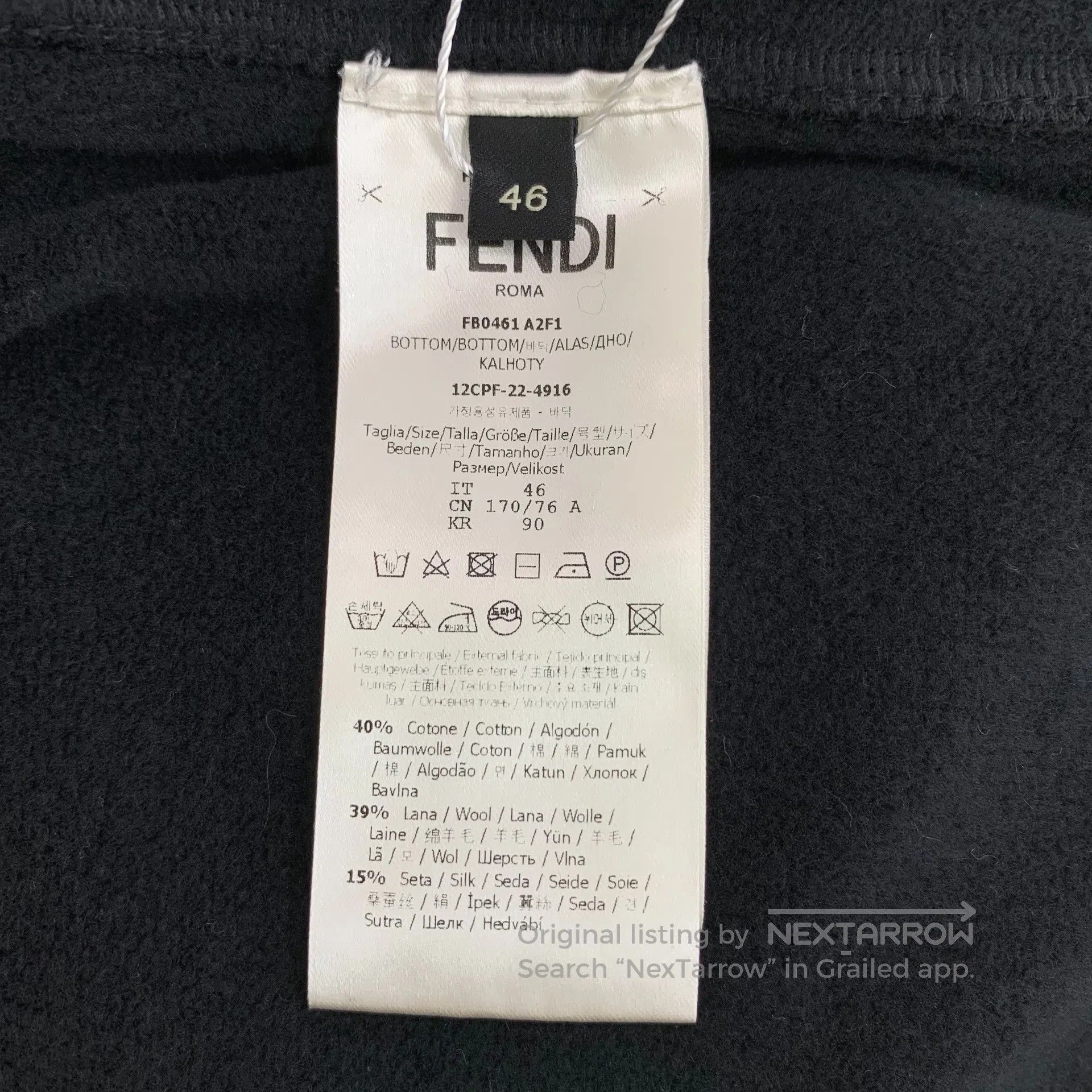 Fendi FENDI Black cotton casual trousers| Size US 30 / EU 46 - 7 Thumbnail