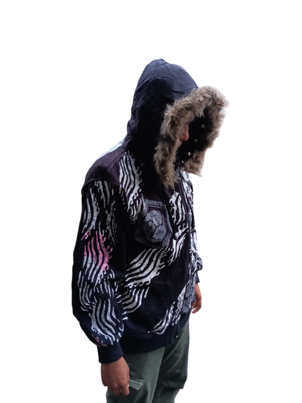 Japanese Brand Japanese sukajan fur hoodie all over print Size US L / EU 52-54 / 3 - 5 Thumbnail