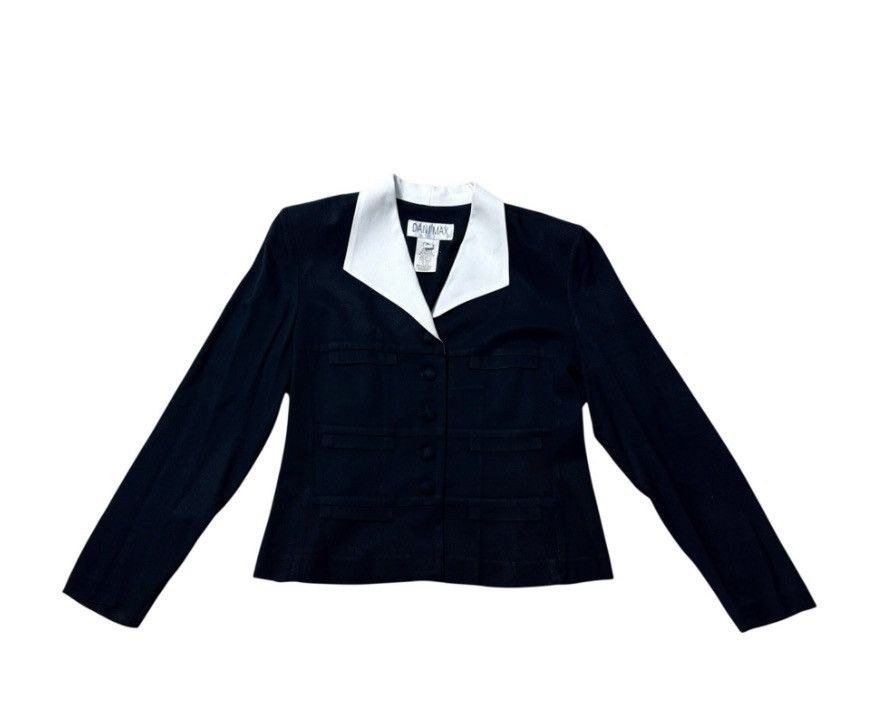 Other VTG Dani Max Black White Jacket Women’s Sz 6 Tailored Blazer Size M / US 6-8 / IT 42-44 - 2 Thumbnail