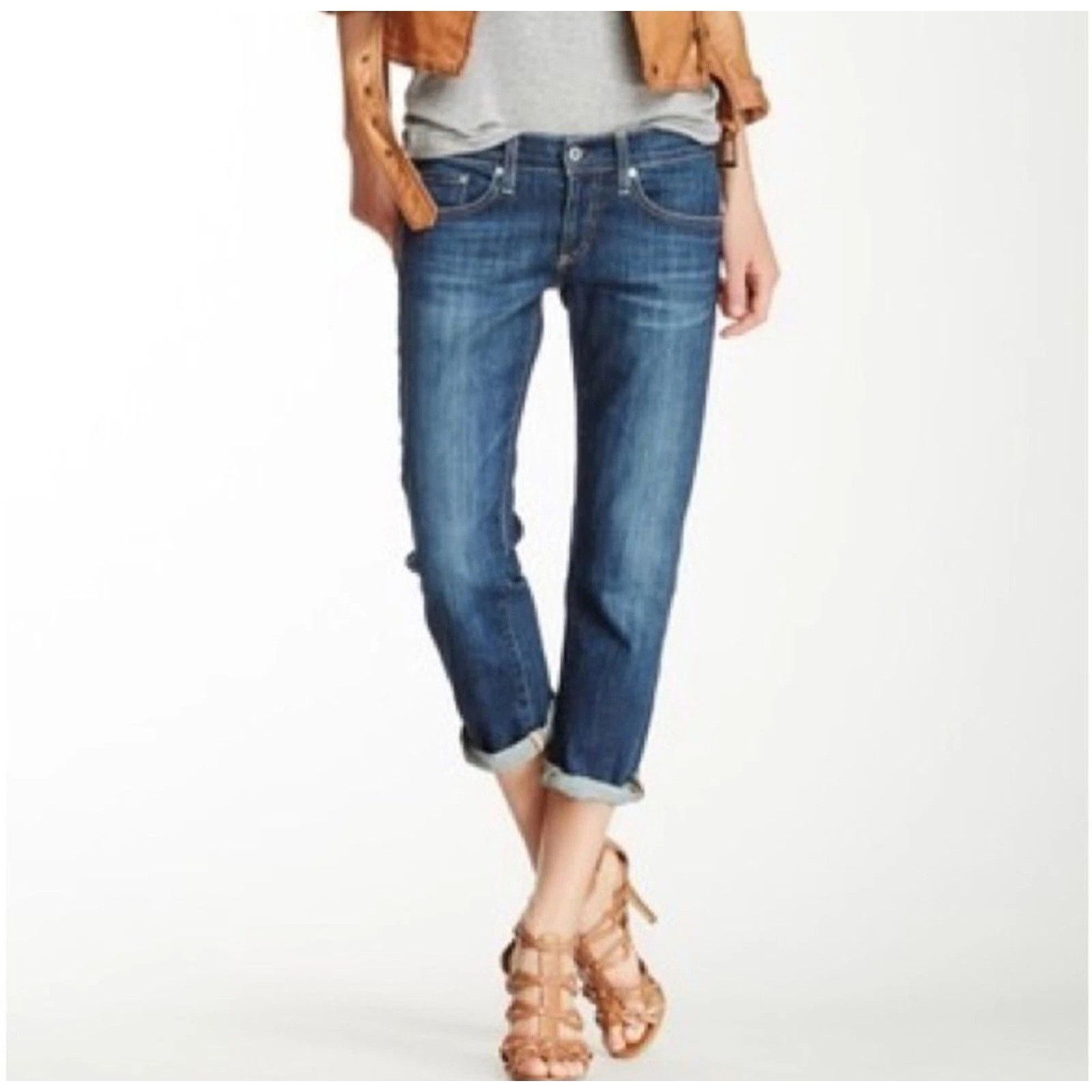 Ag Adriano Goldschmied The Tomboy Crop Jeans Straight Leg 27